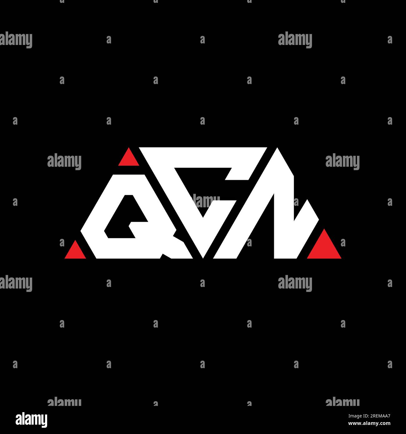 QCN triangle letter logo design with triangle shape. QCN triangle logo ...