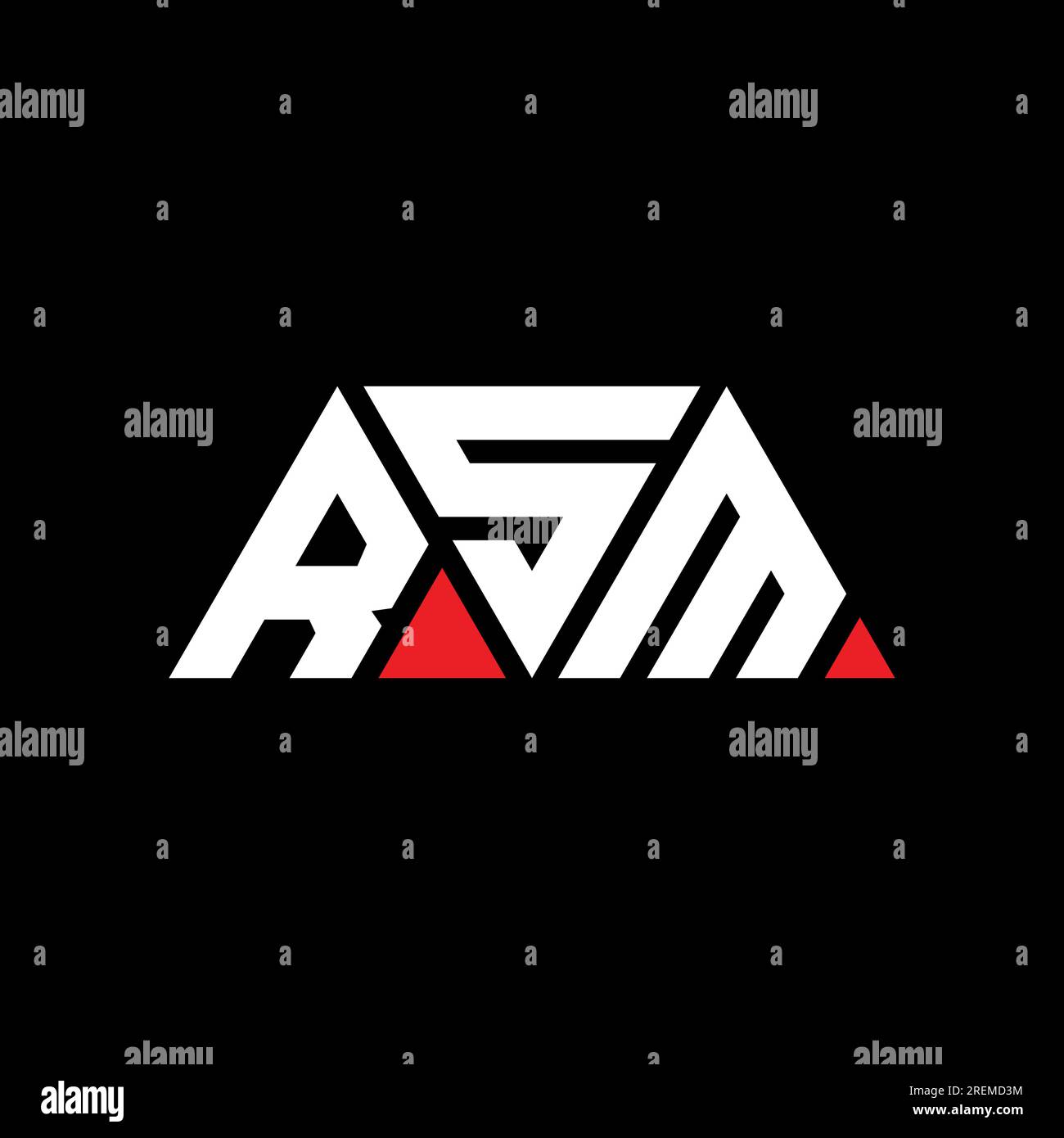 RSM triangle letter logo design with triangle shape. RSM triangle logo