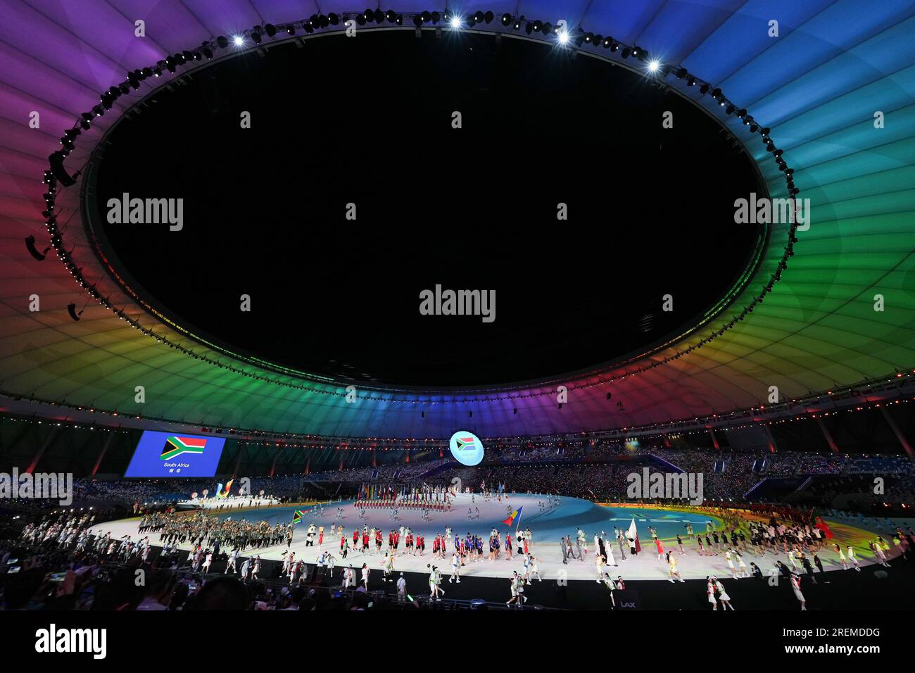 General view, JULY 28, 2023 : Opening Ceremony during Chengdu 2021 FISU World University Games Summer at Dongan Lake Sports Park Stadium, Chengdu, China. Credit: AFLO SPORT/Alamy Live News Stock Photo