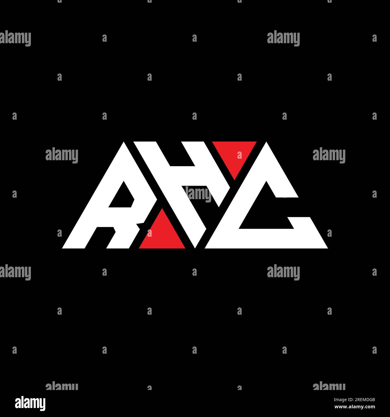 RHC triangle letter logo design with triangle shape. RHC triangle logo ...