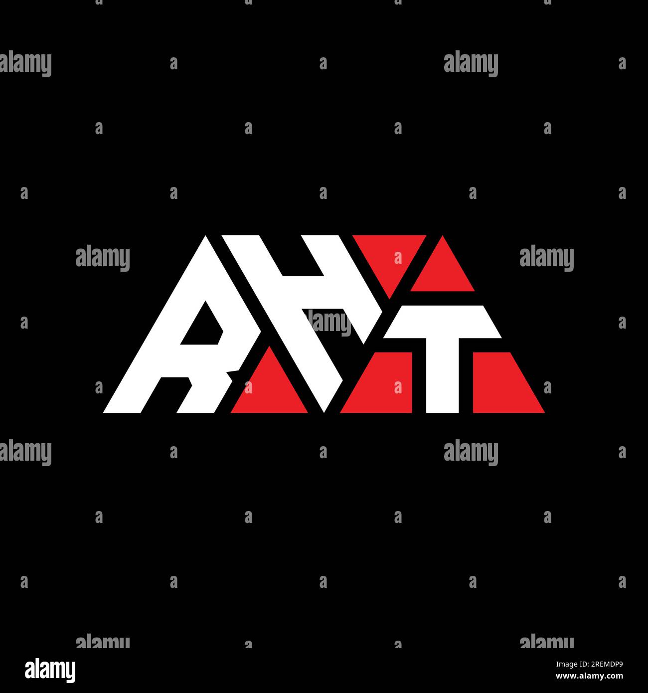 RHT triangle letter logo design with triangle shape. RHT triangle logo ...