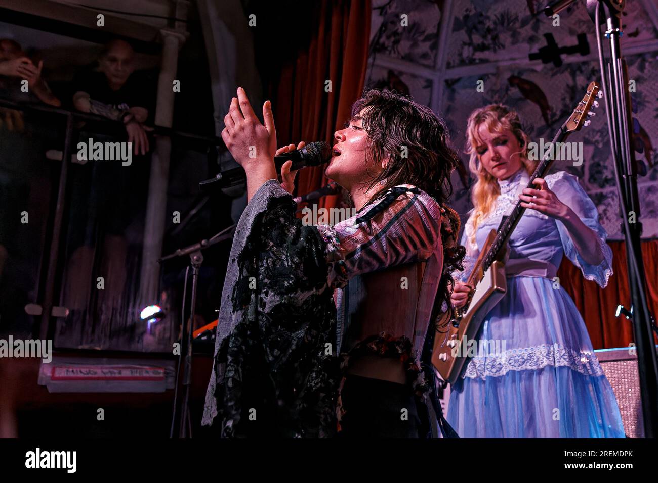 July 28, 2023, LIverpool, United kingdom: 28th July 2023 : Manchester Uk  ..Abigail Morris on vocals and Emily Roberts on lead guitar. Of Hotly  tipped Uk band THE LAST DINNER PARTY live