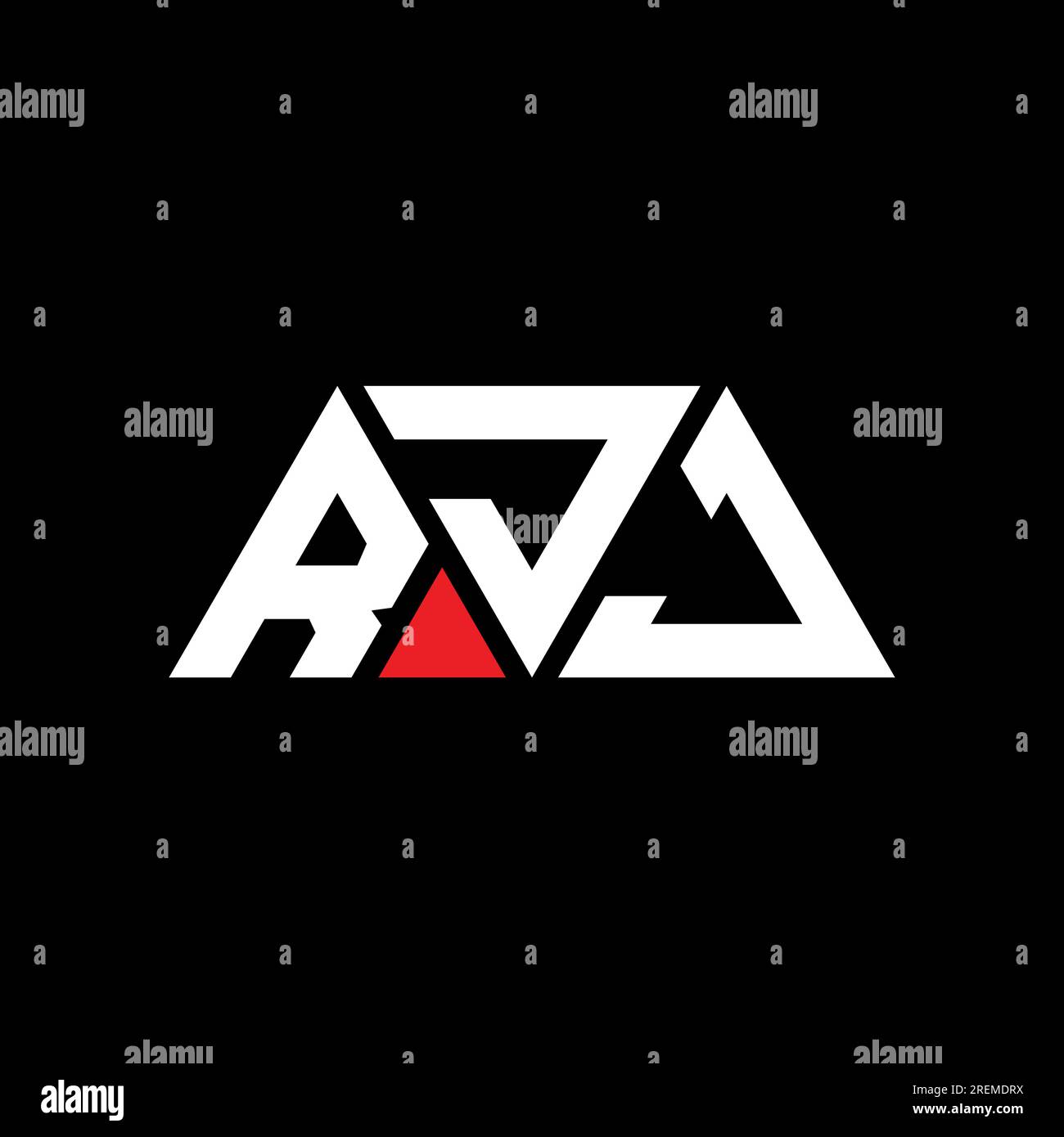 Monogram R J Triangle RJJ triangle letter logo design with triangle shape. RJJ triangle logo ...