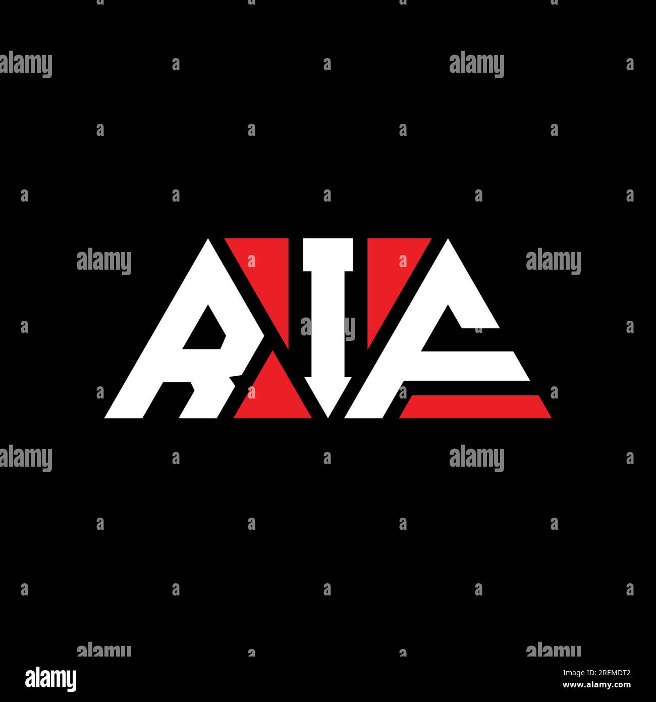 RIF triangle letter logo design with triangle shape. RIF triangle logo
