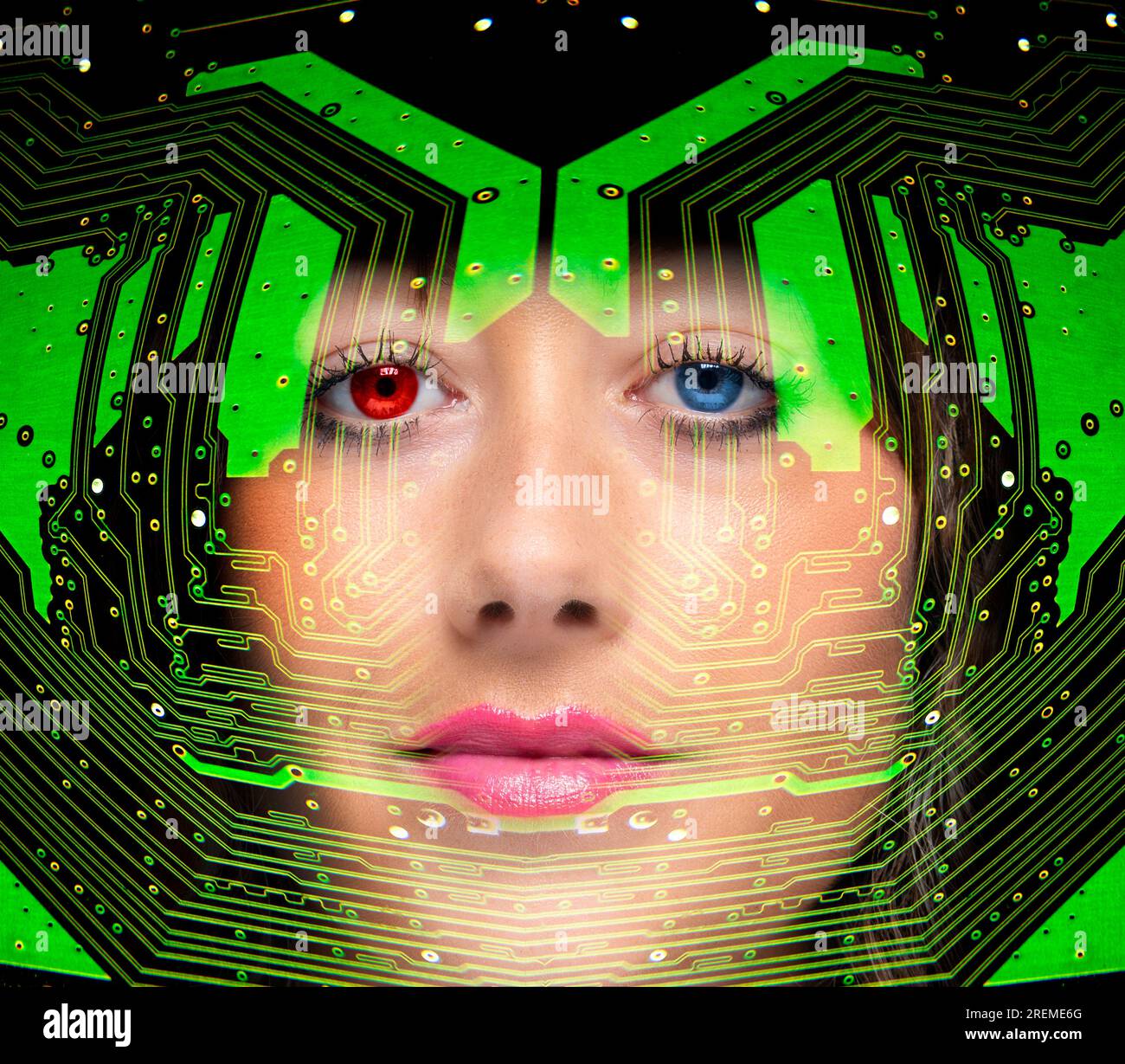 Artificial intelligence, conceptual composite image. Stock Photo