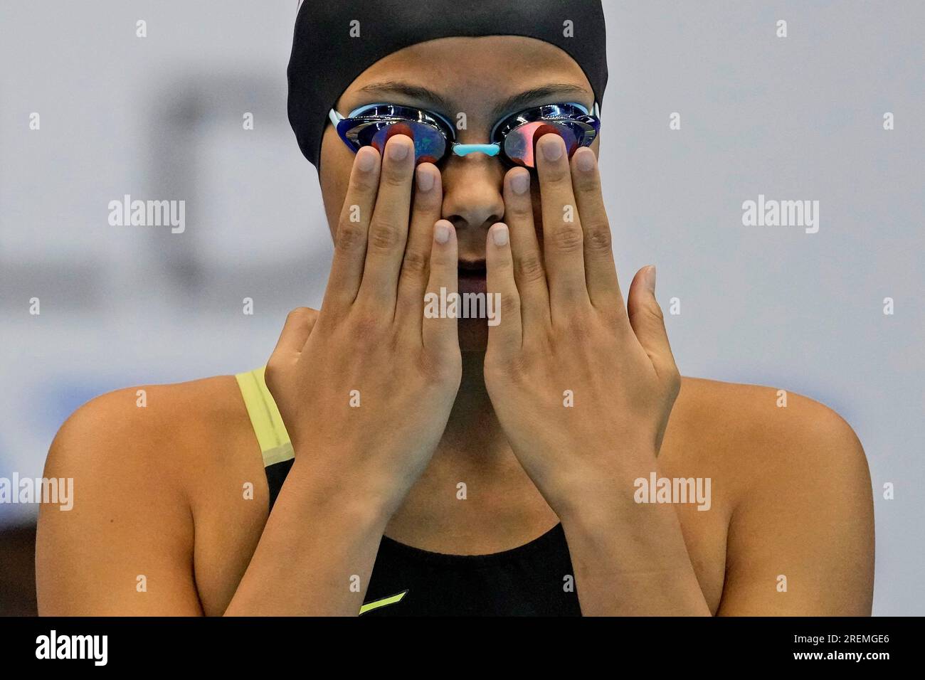 Mashael Meshari A Alayed of Saudi Arabia Prepares to compete during the