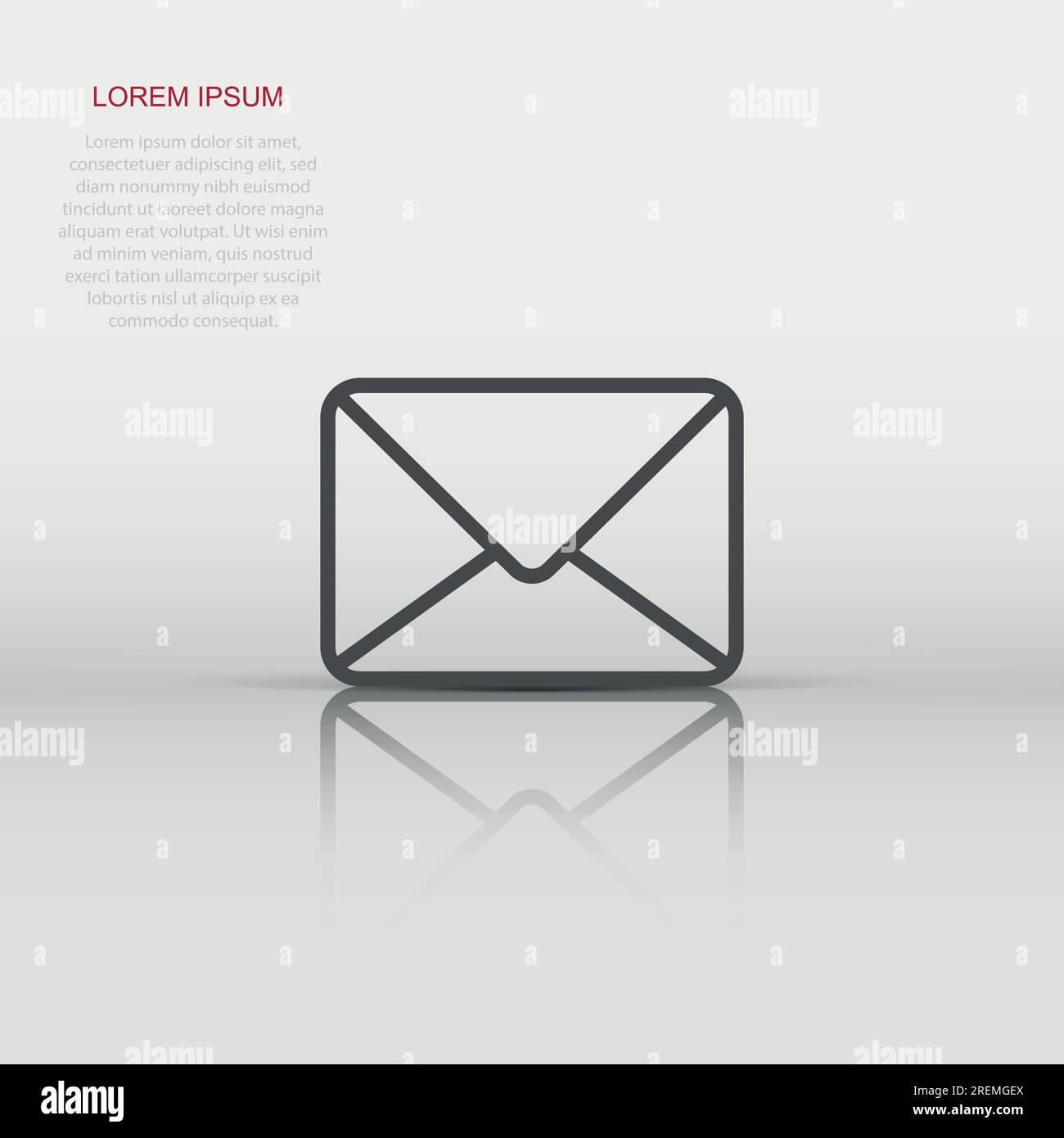 Email message icon in flat style. Mail document vector illustration on ...