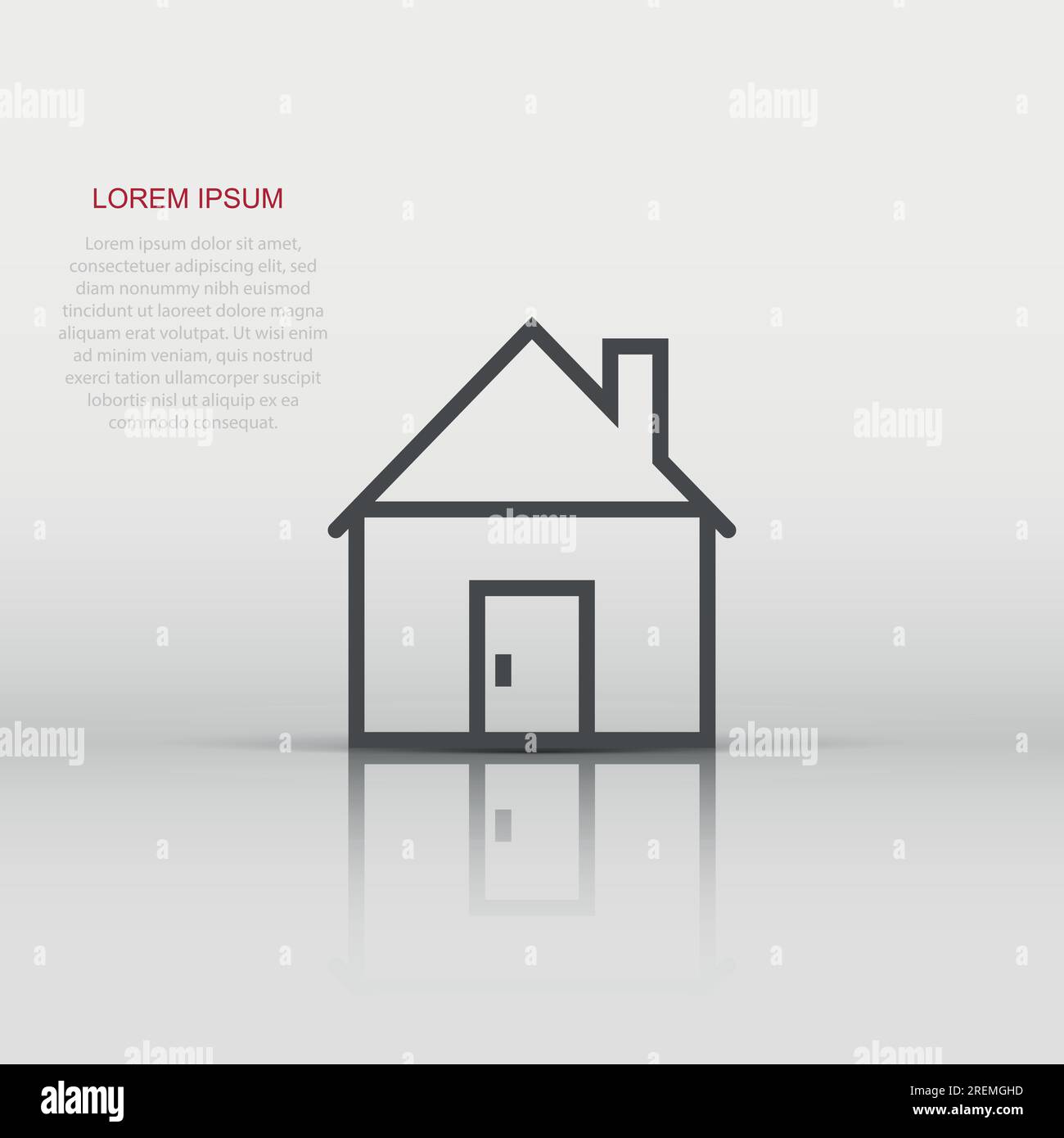 Building icon in flat style. Home vector illustration on white isolated ...