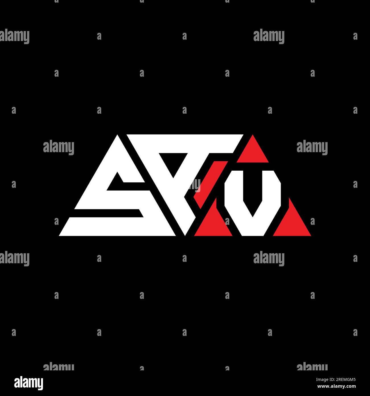 SAV triangle letter logo design with triangle shape. SAV triangle logo design monogram. SAV triangle vector logo template with red color. SAV triangul Stock Vector
