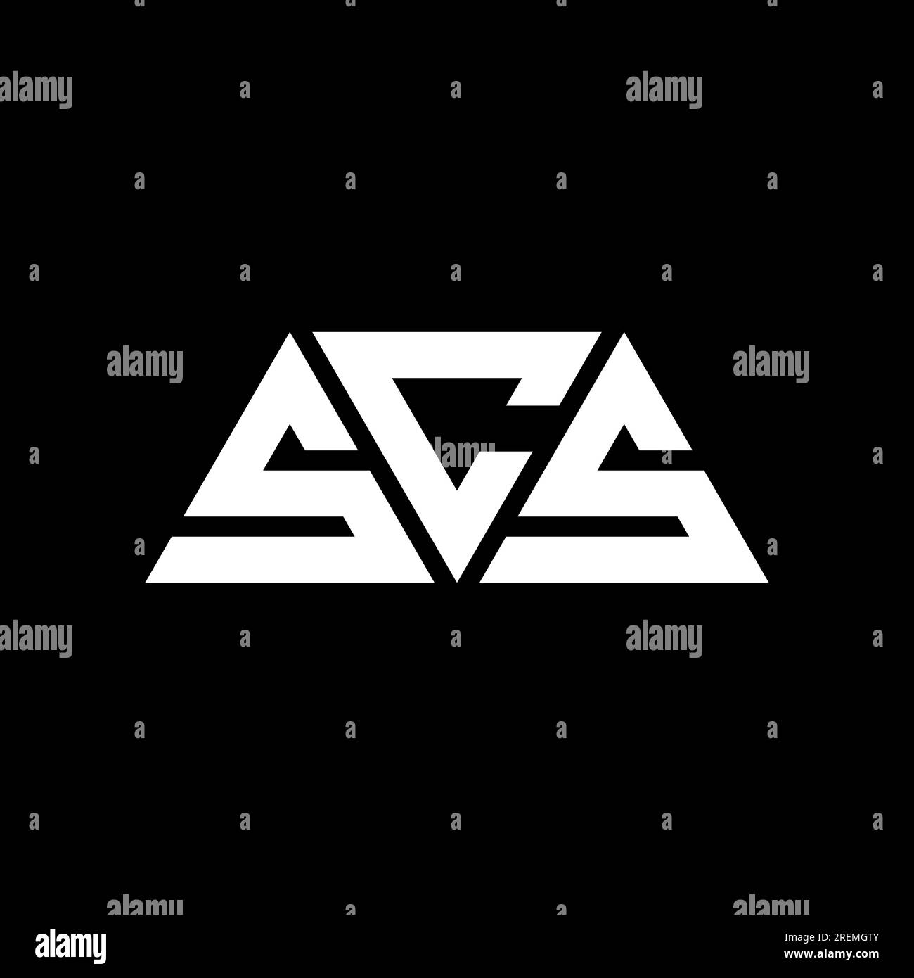 SCS triangle letter logo design with triangle shape. SCS triangle logo