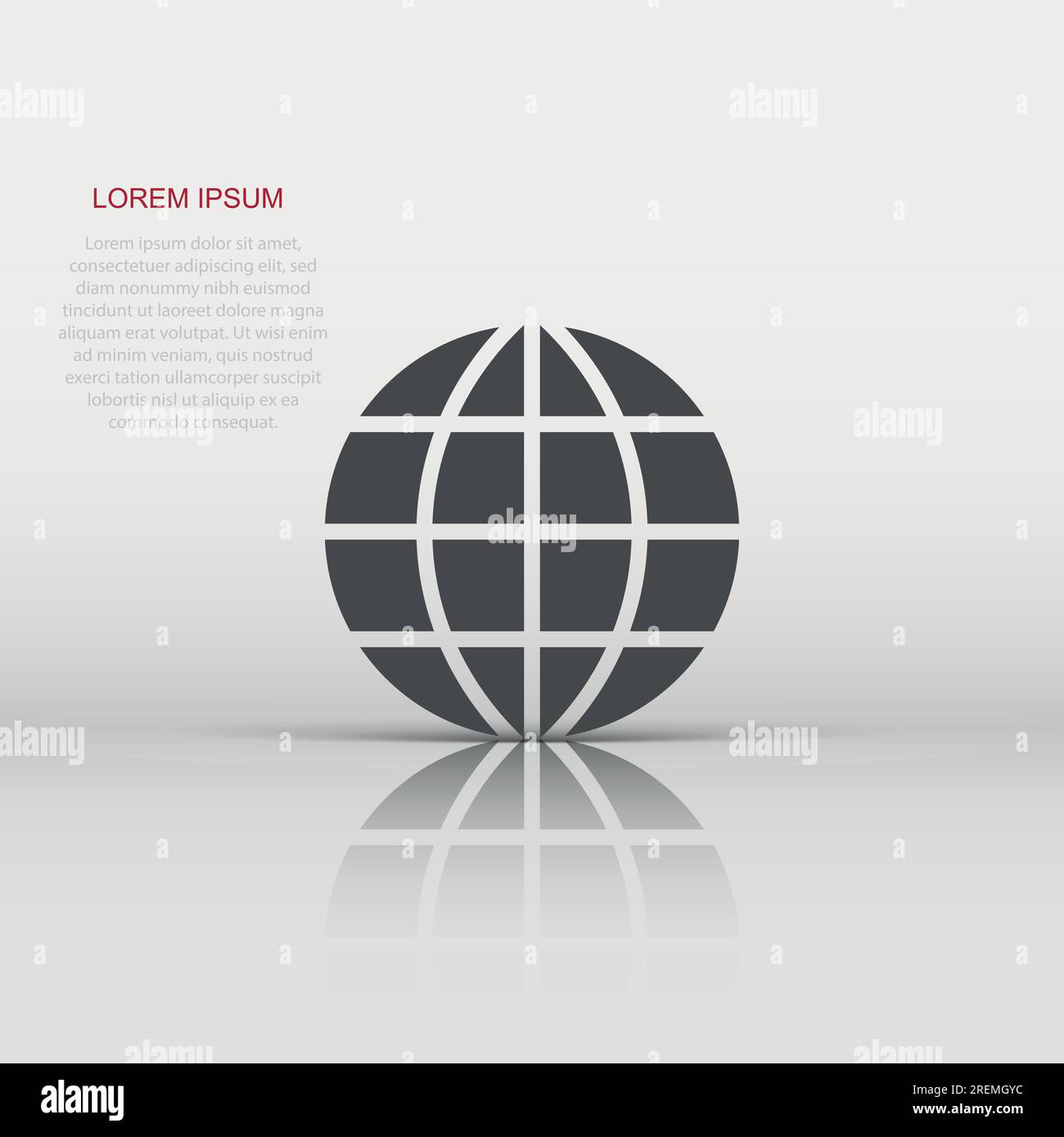 Earth planet icon in flat style. Globe geographic vector illustration ...