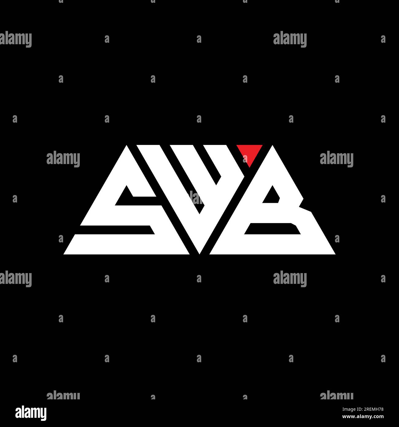 SWB triangle letter logo design with triangle shape. SWB triangle logo ...