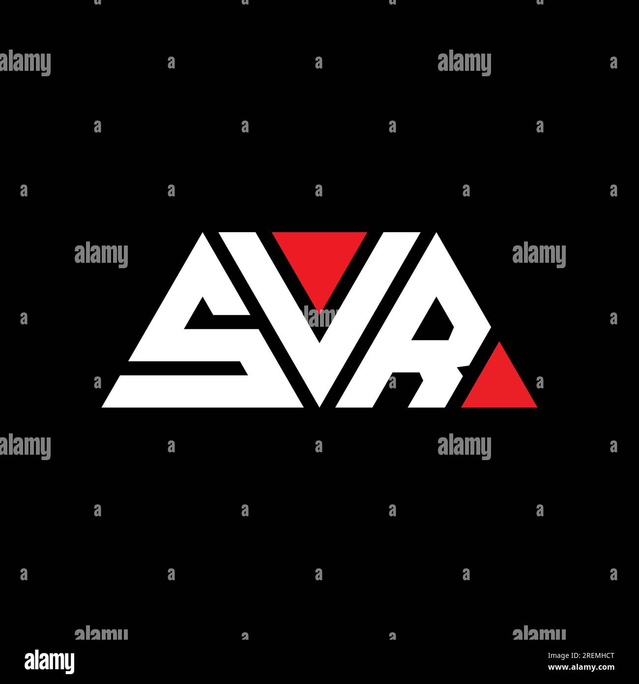 SVR triangle letter logo design with triangle shape. SVR triangle logo