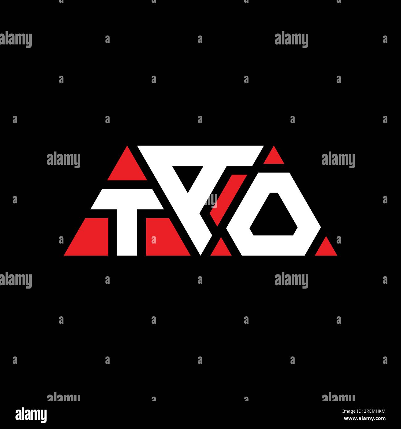 TAO triangle letter logo design with triangle shape. TAO triangle logo ...