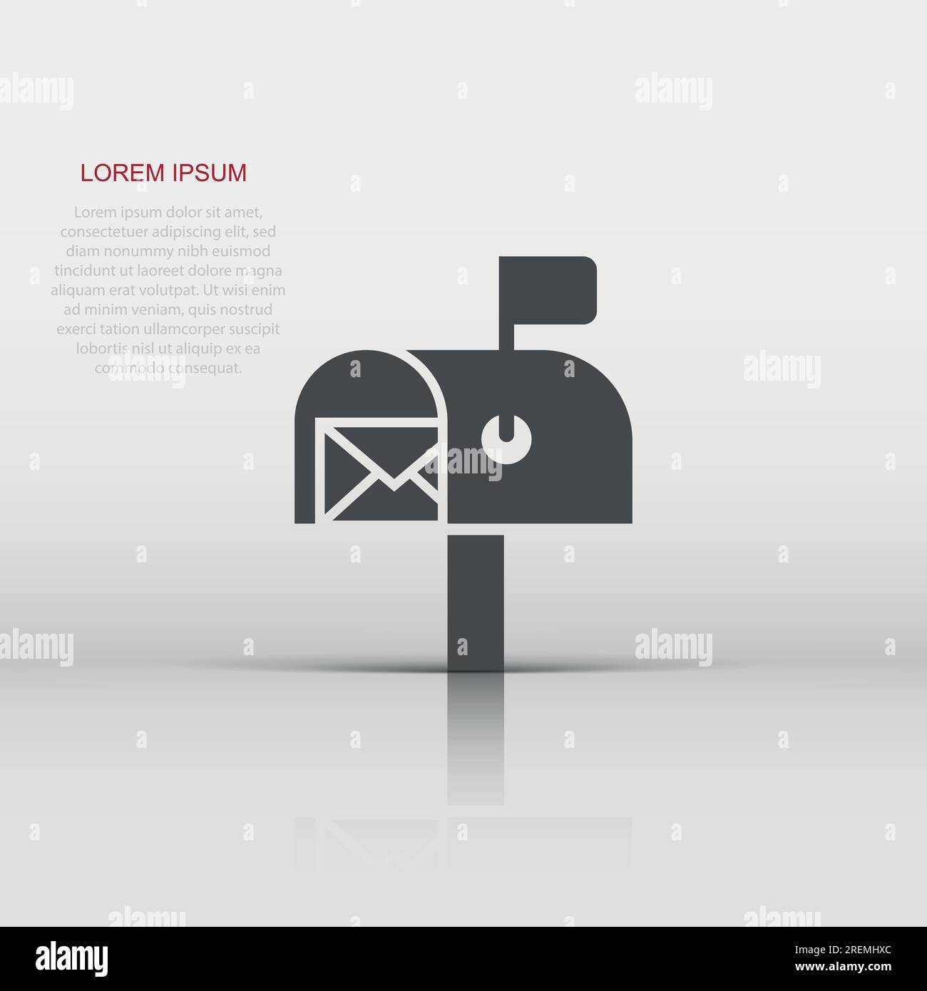 Mailbox icon in flat style. Postbox vector illustration on white ...