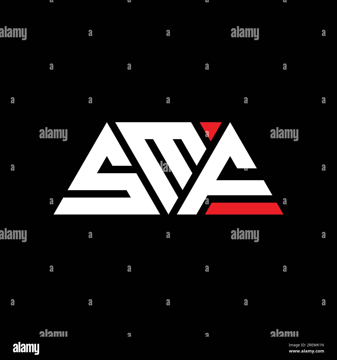 SMF triangle letter logo design with triangle shape. SMF triangle logo