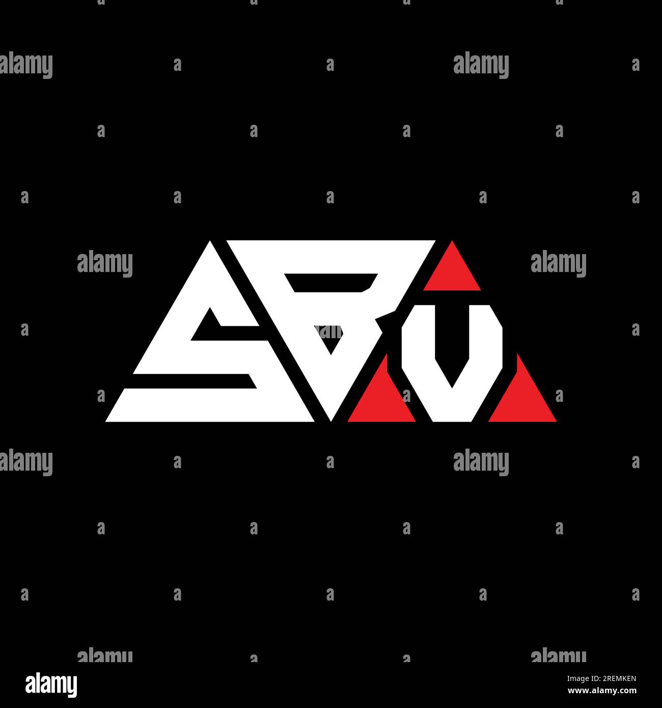 SBV triangle letter logo design with triangle shape. SBV triangle logo design monogram. SBV triangle vector logo template with red color. SBV triangul Stock Vector