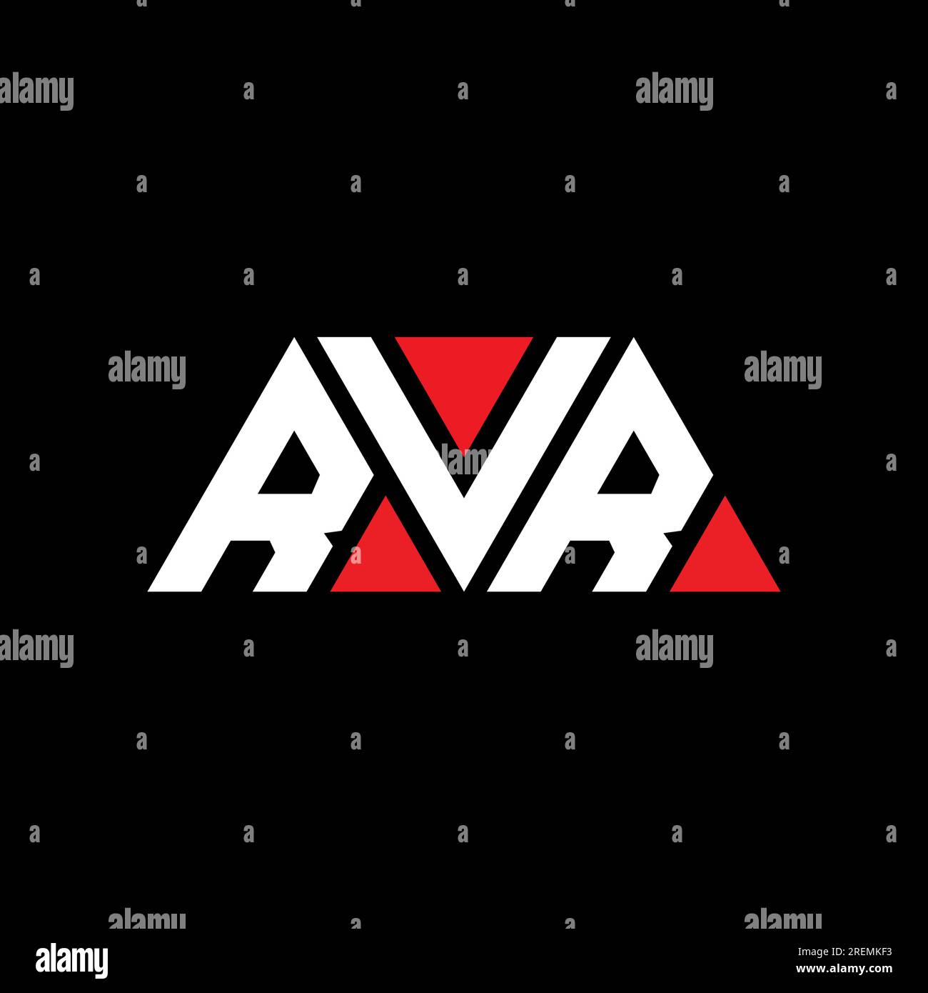 RVR triangle letter logo design with triangle shape. RVR triangle logo