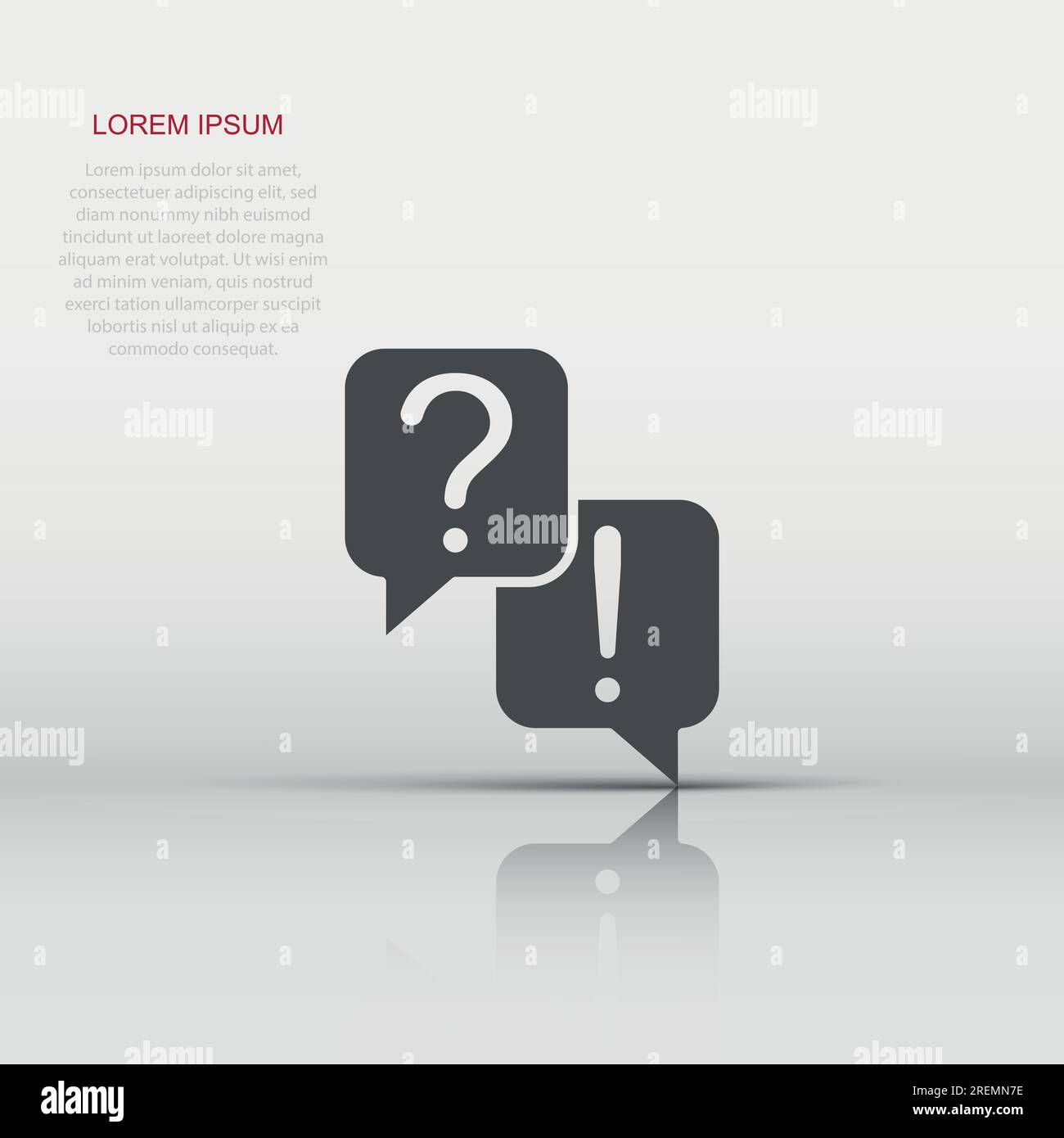 Question and answer icon in flat style. Dialog speech bubble vector ...