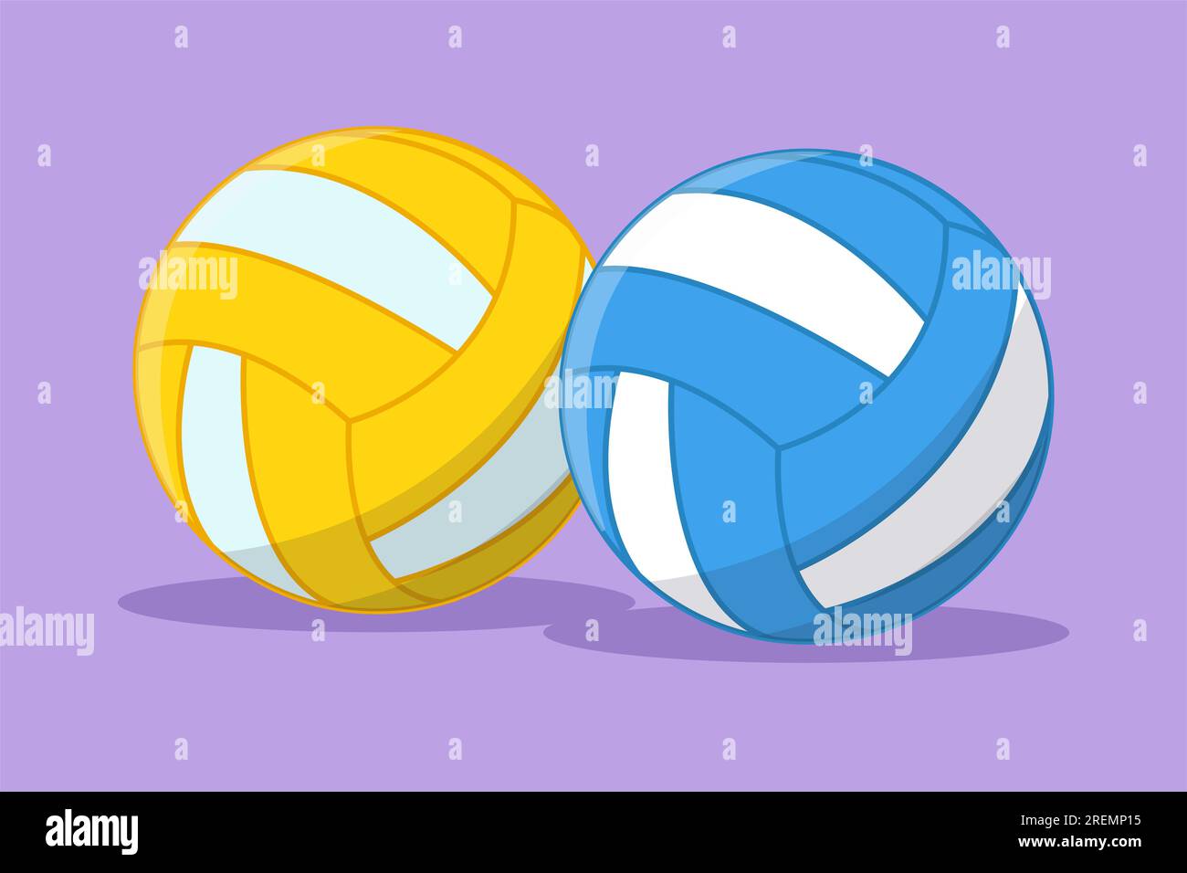 Character flat drawing ball for volleyball logotype, label, template