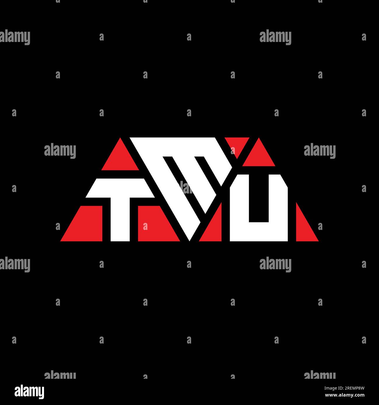 TMU triangle letter logo design with triangle shape. TMU triangle logo ...