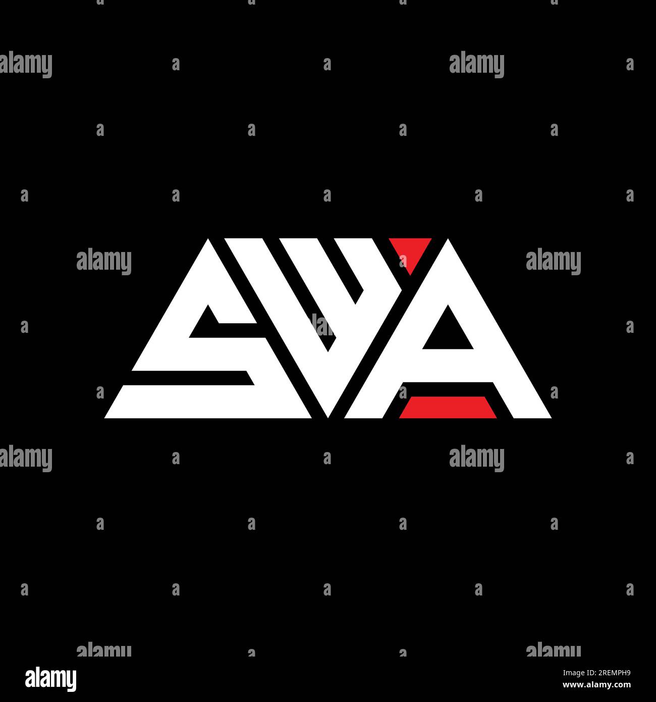 SWA triangle letter logo design with triangle shape. SWA triangle logo ...