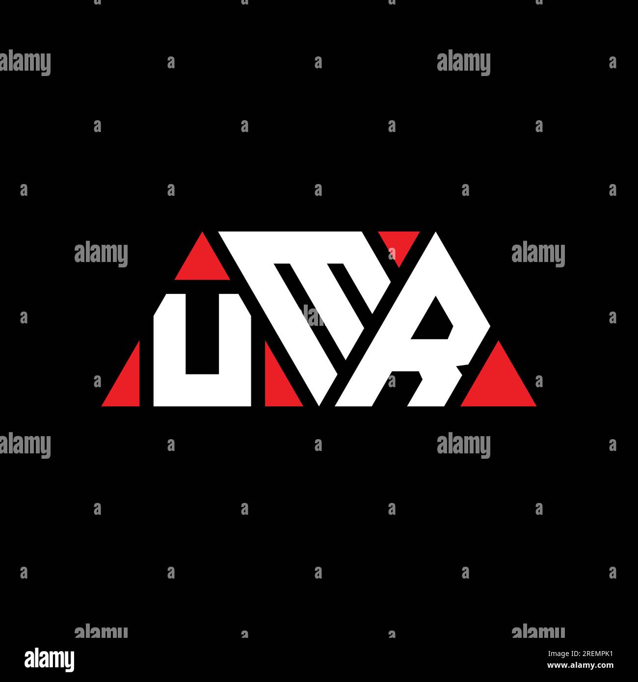 UMR triangle letter logo design with triangle shape. UMR triangle logo