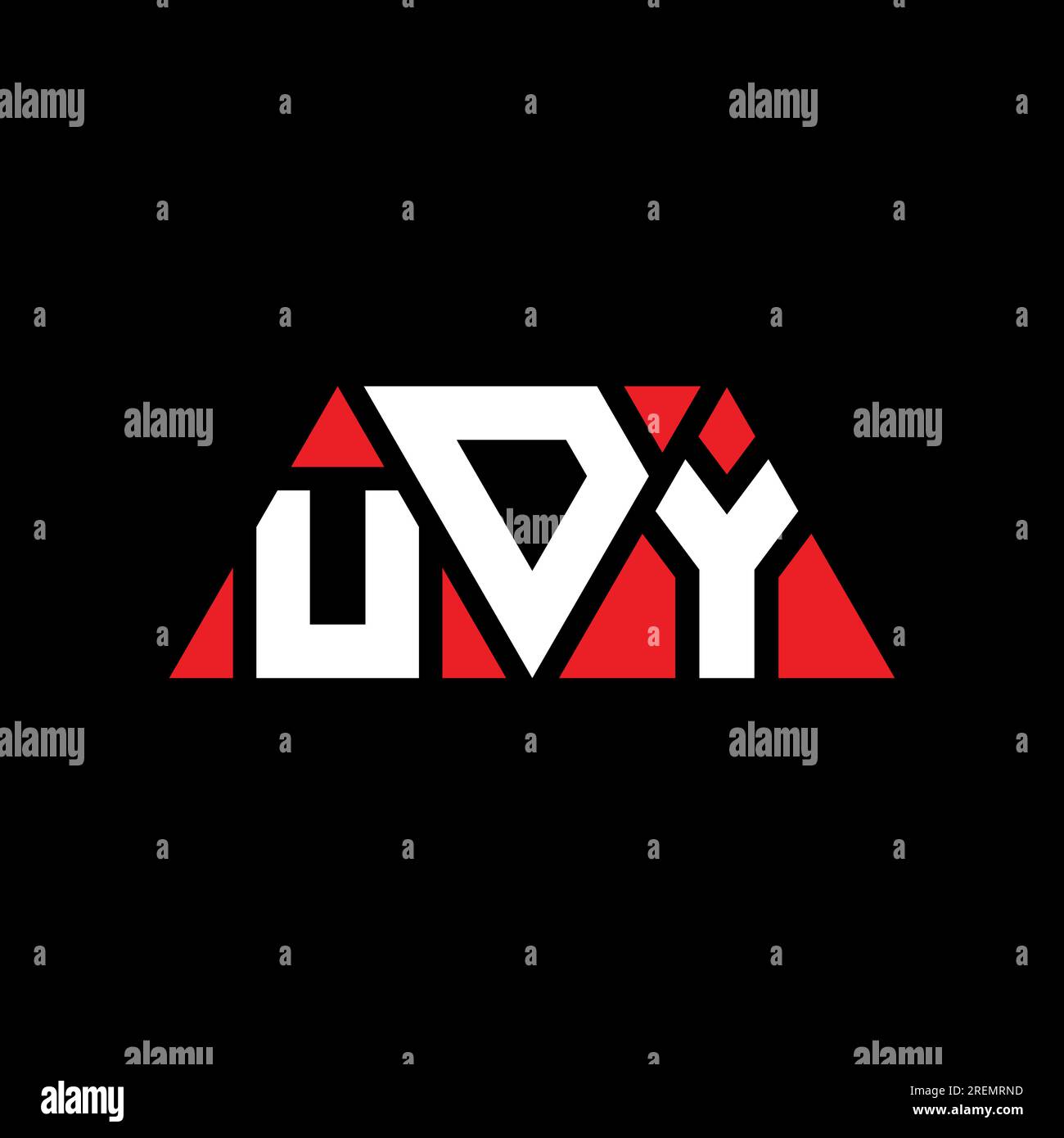 UDY triangle letter logo design with triangle shape. UDY triangle logo design monogram. UDY triangle vector logo template with red color. UDY triangul Stock Vector