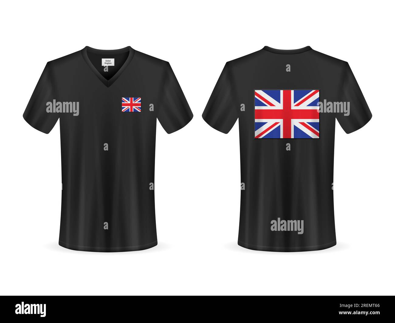 T-shirt with UK flag on a white background. Vector illustration Stock ...