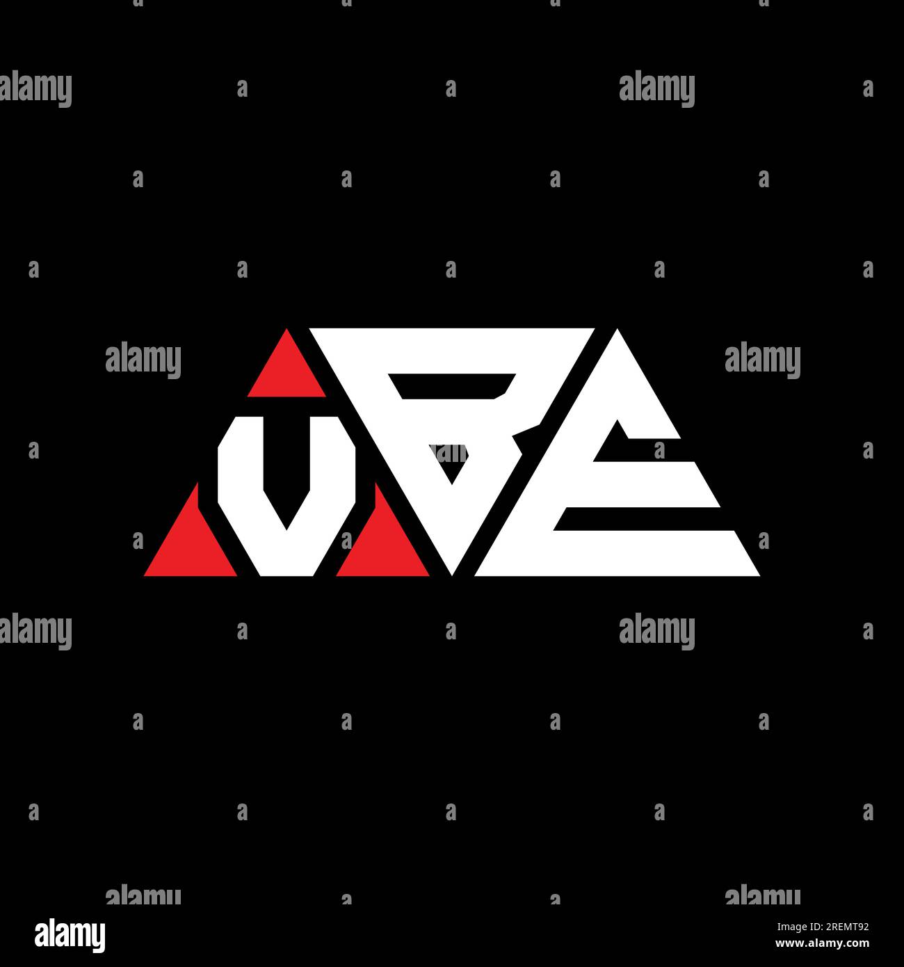 VBE triangle letter logo design with triangle shape. VBE triangle logo design monogram. VBE triangle vector logo template with red color. VBE triangul Stock Vector