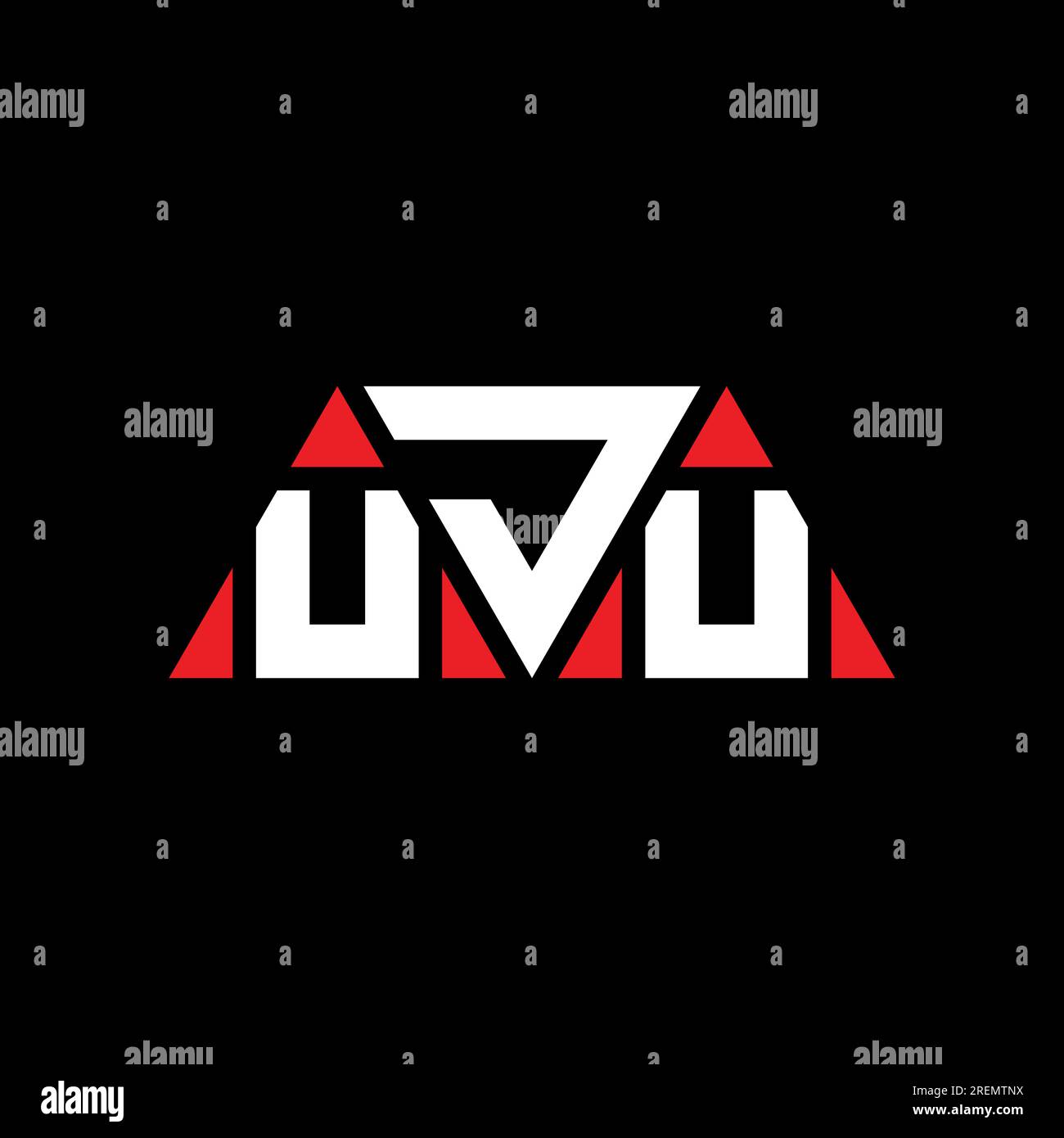 UJU triangle letter logo design with triangle shape. UJU triangle logo ...