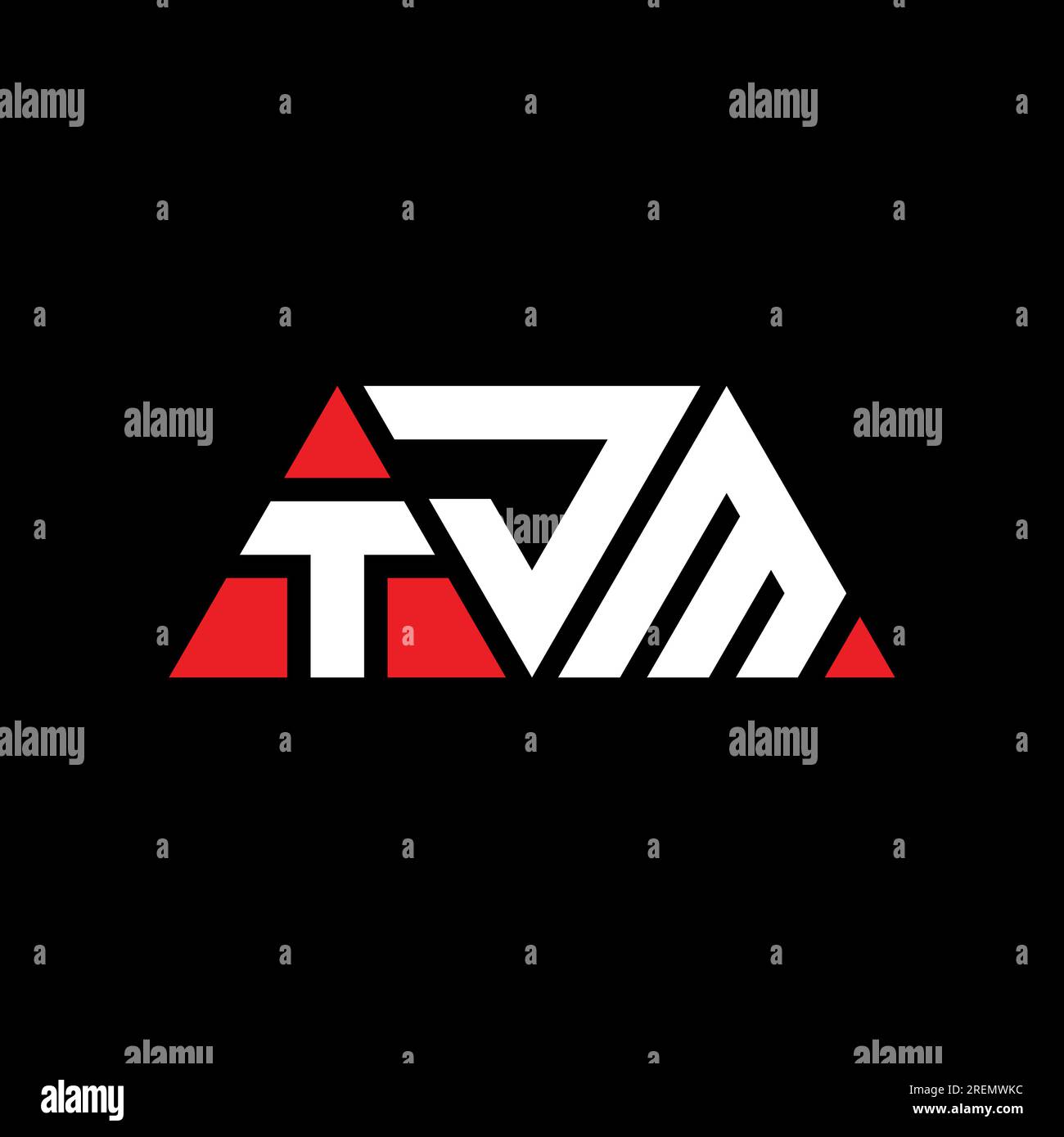 TJM triangle letter logo design with triangle shape. TJM triangle logo