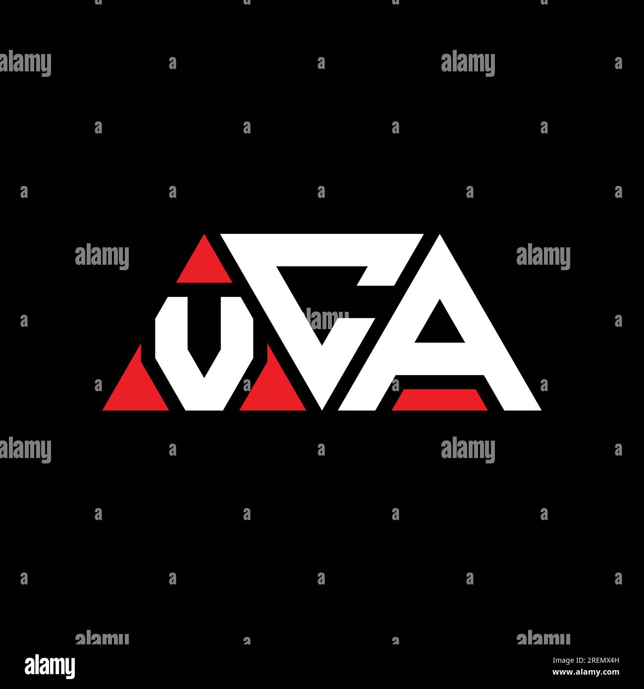 VCA triangle letter logo design with triangle shape. VCA triangle logo