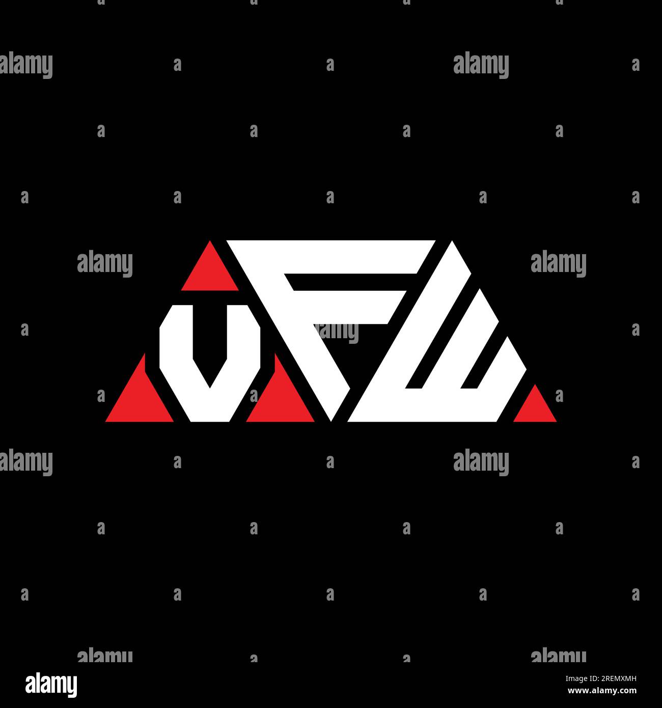 VFW triangle letter logo design with triangle shape. VFW triangle logo