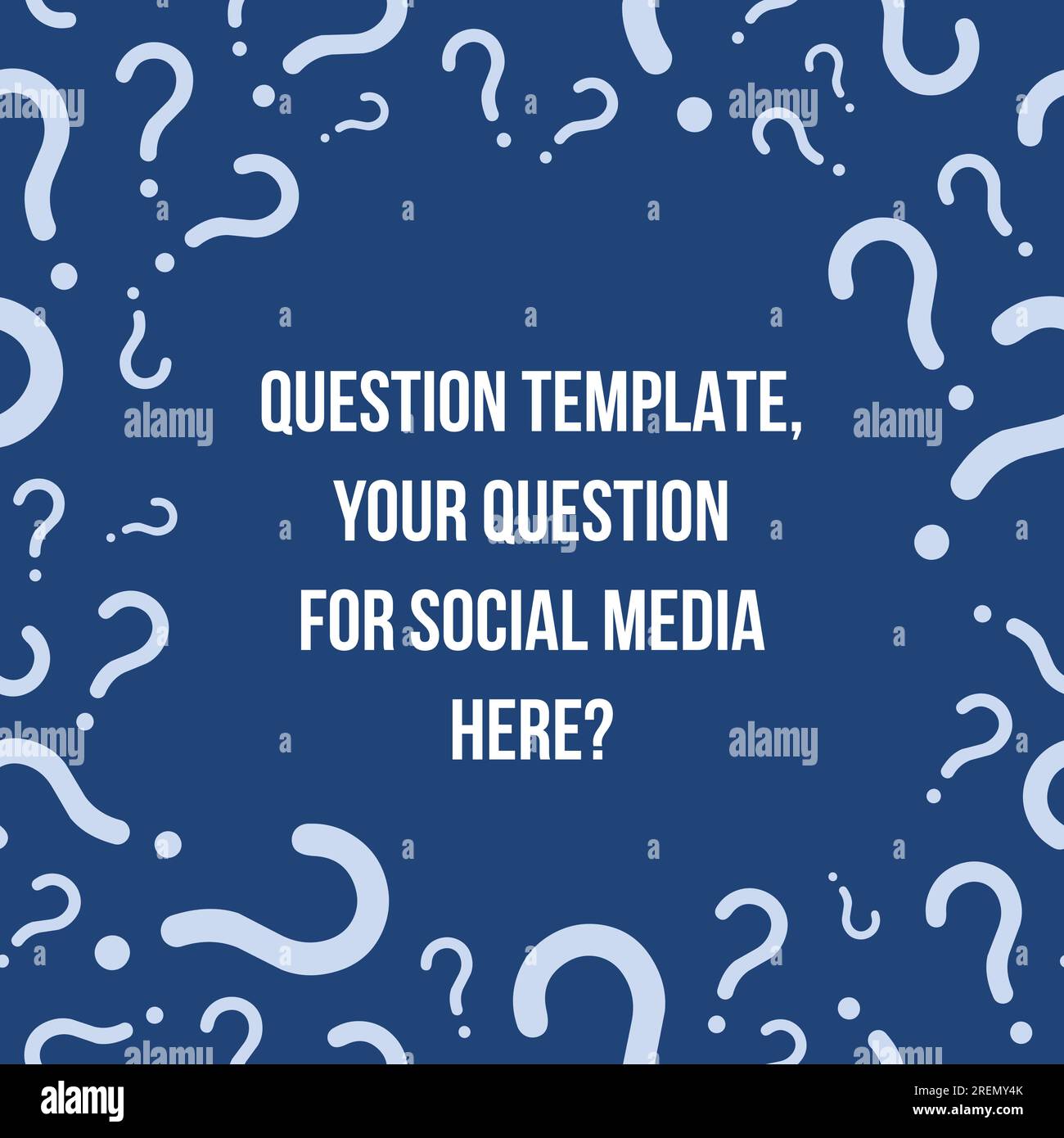 Vector frame question mark template border for social media survey