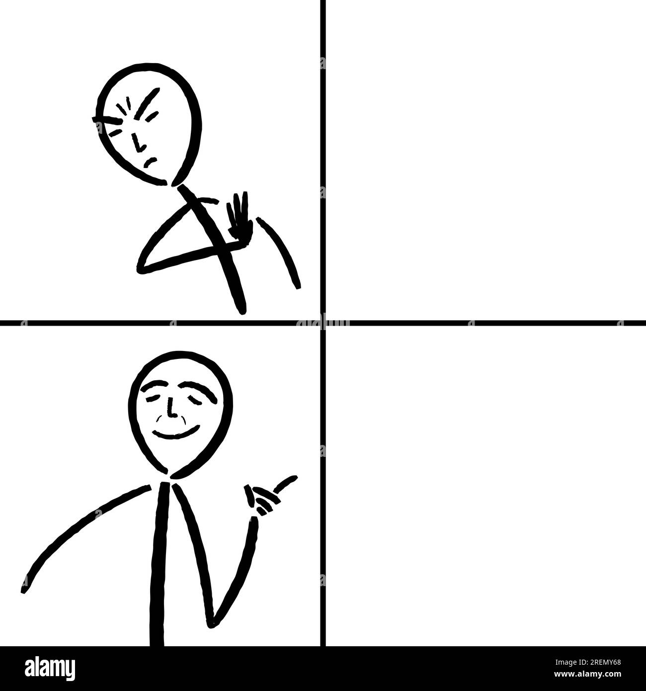 Reaction meme template with negative and positive reaction. Funny comic ...