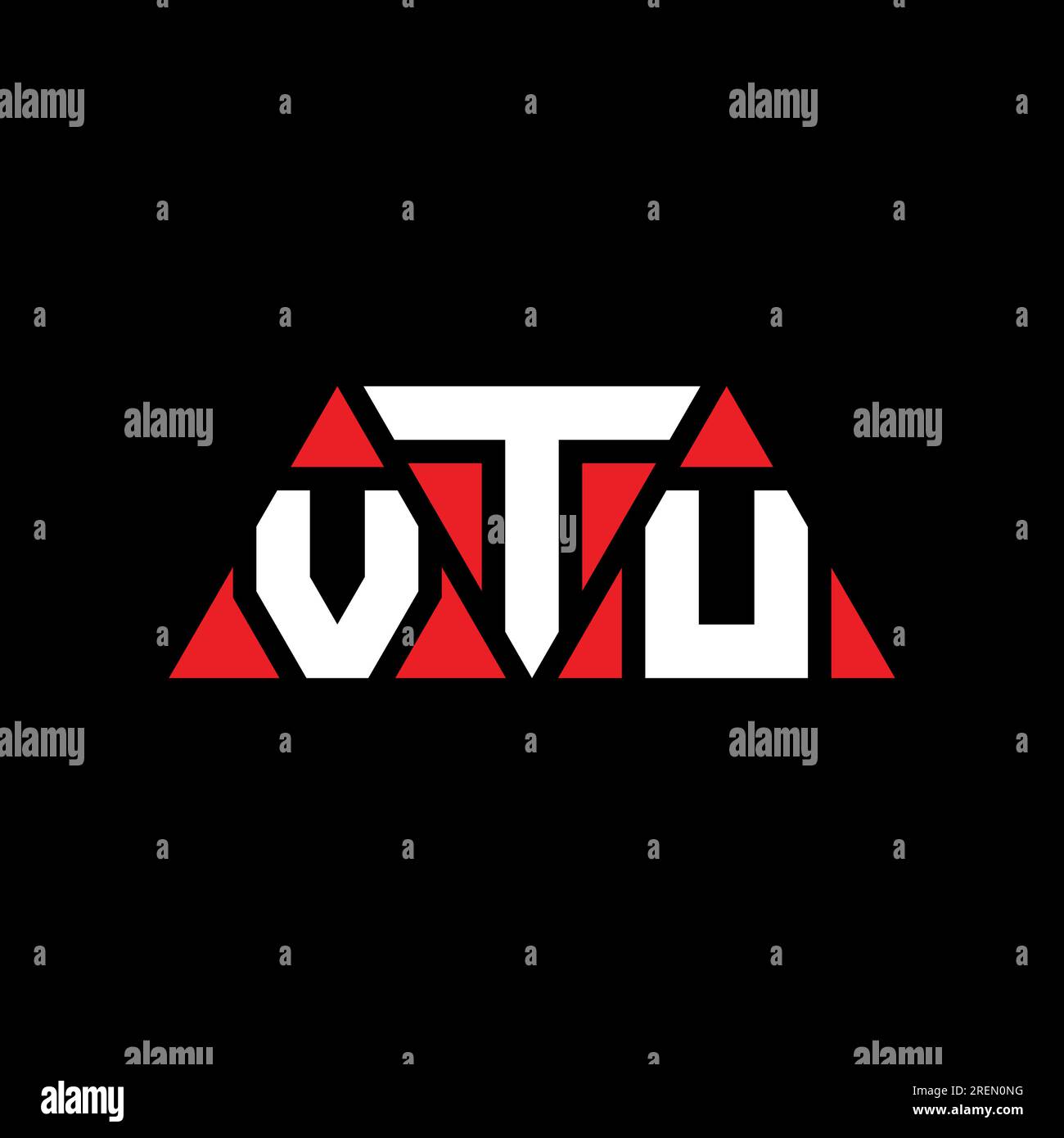 VTU triangle letter logo design with triangle shape. VTU triangle logo design monogram. VTU triangle vector logo template with red color. VTU triangul Stock Vector