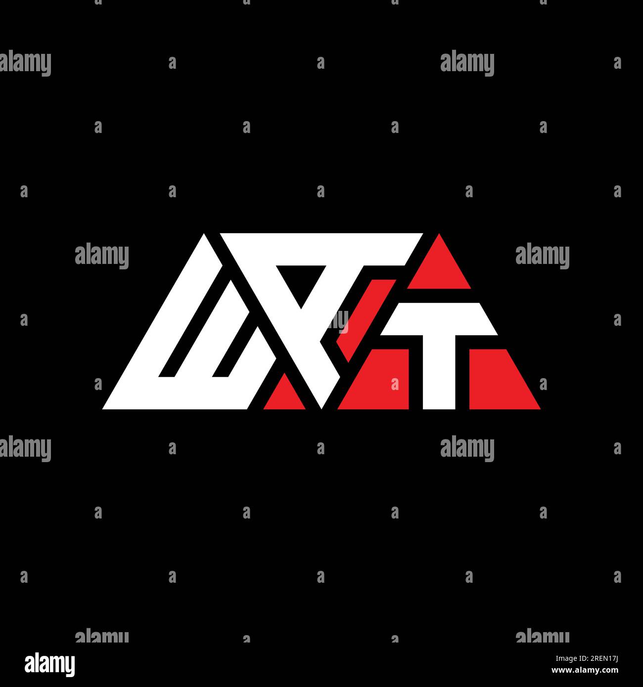 WAT triangle letter logo design with triangle shape. WAT triangle logo ...