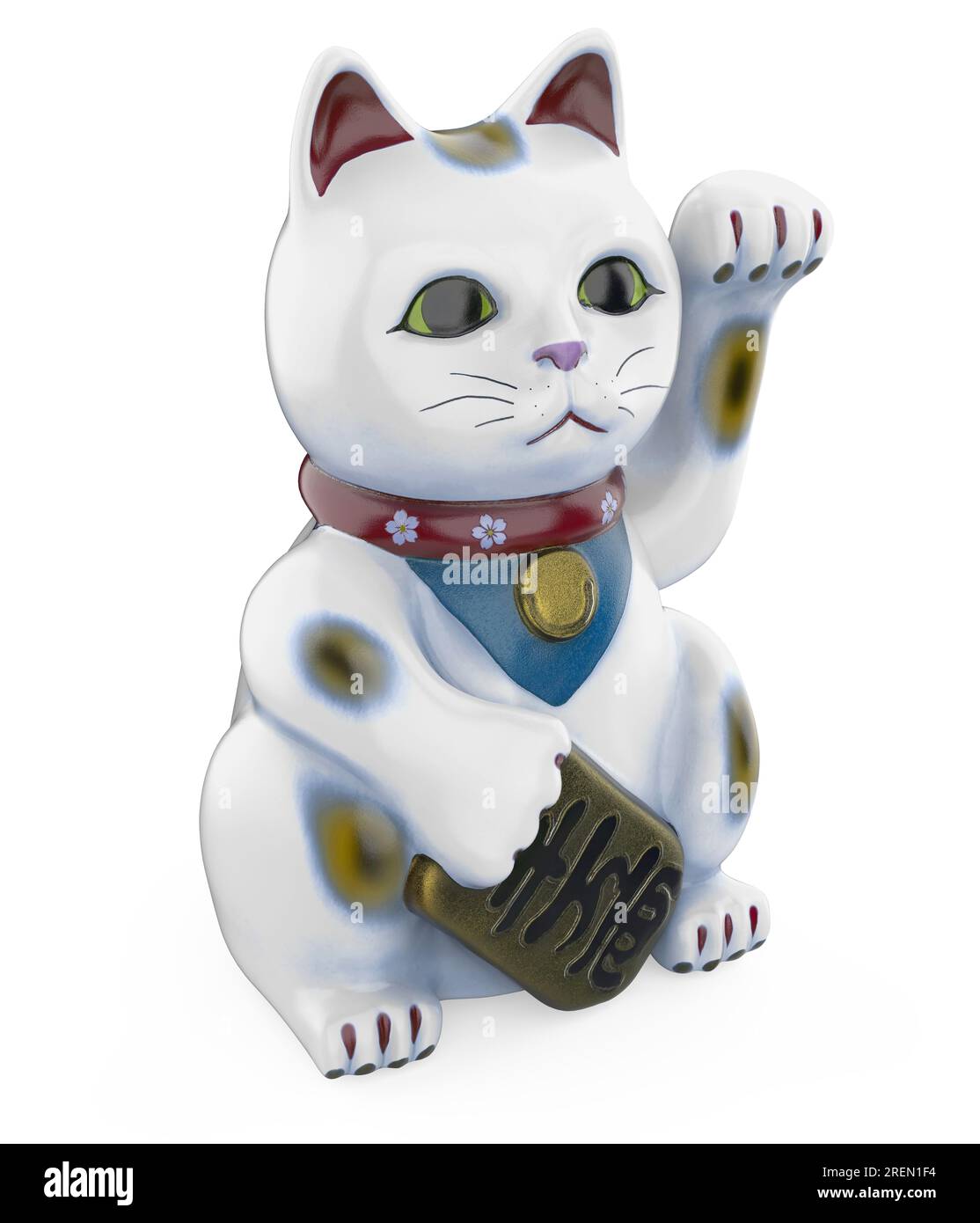 Fortune Lucky Cat Isolated Stock Photo