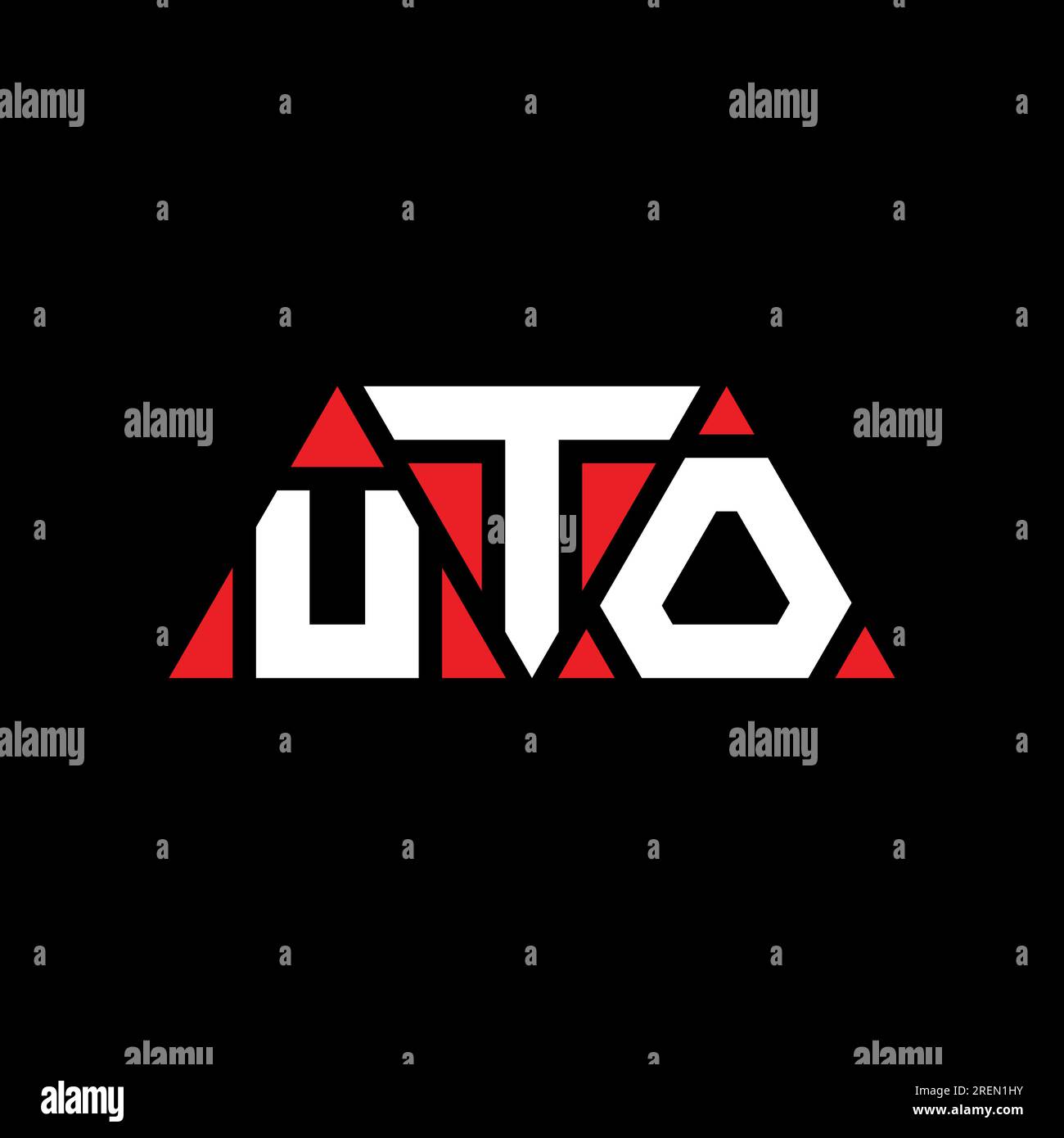 UTO triangle letter logo design with triangle shape. UTO triangle logo