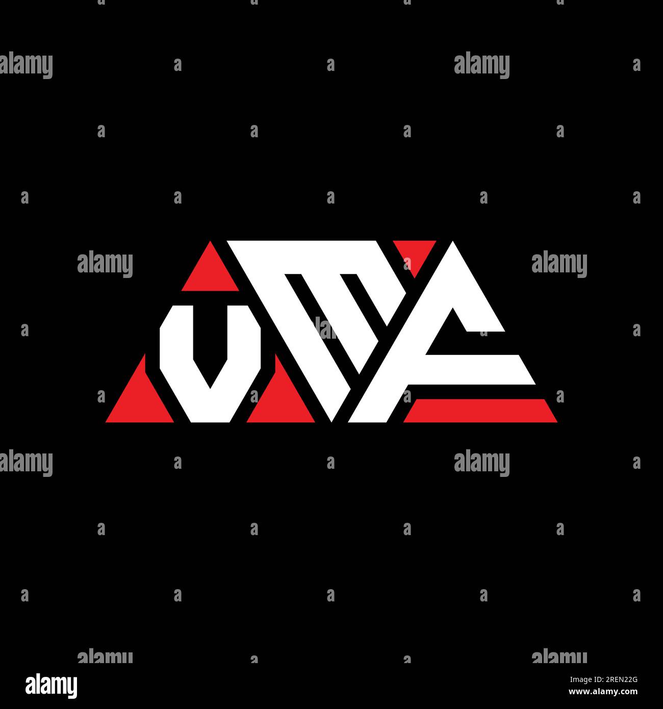 VMF triangle letter logo design with triangle shape. VMF triangle logo