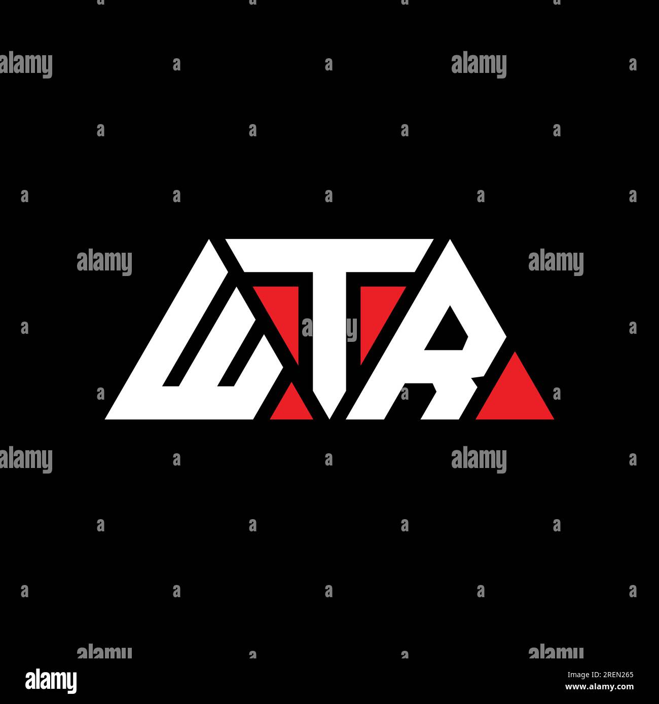 WTR triangle letter logo design with triangle shape. WTR triangle logo