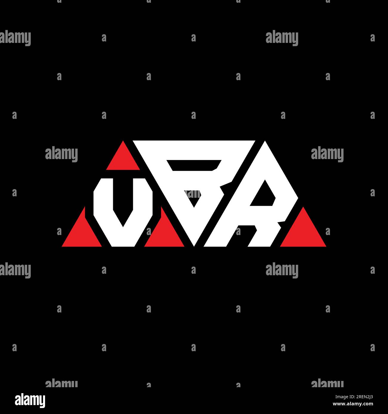 VBR triangle letter logo design with triangle shape. VBR triangle logo