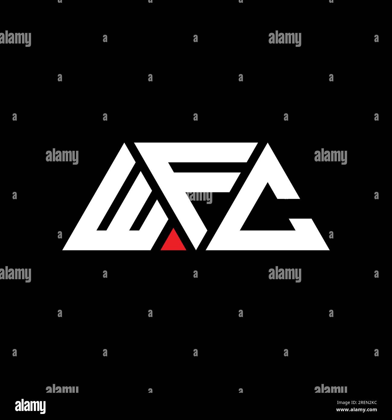 WFC triangle letter logo design with triangle shape. WFC triangle logo