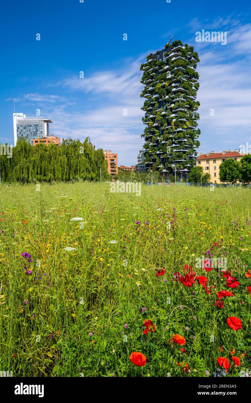 Parco Biblioteca degli Alberi (Library of Trees Park), Porta Nuova district, Milan, Lombardy, Italy Stock Photo