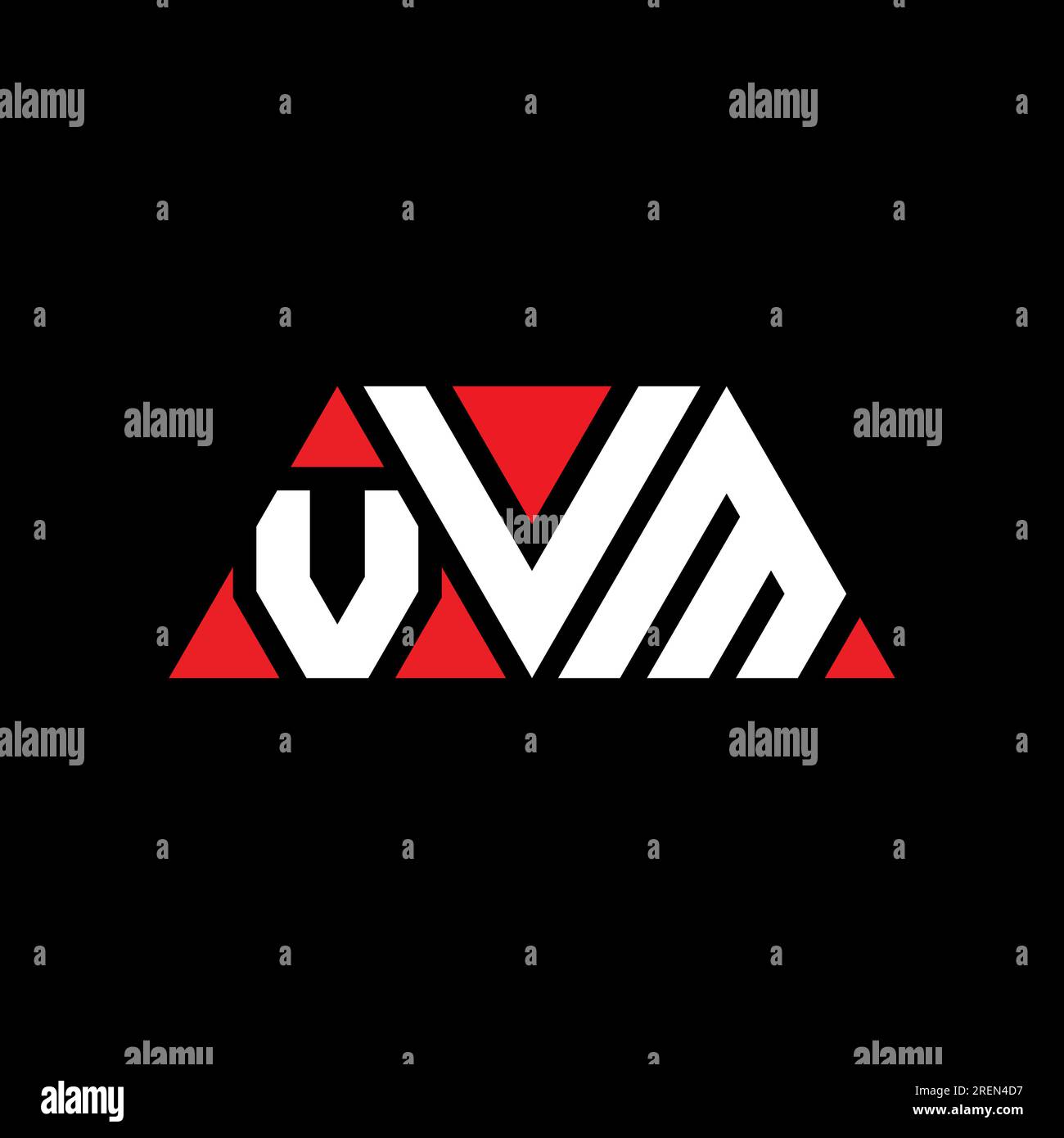 VVM triangle letter logo design with triangle shape. VVM triangle logo design monogram. VVM triangle vector logo template with red color. VVM triangul Stock Vector