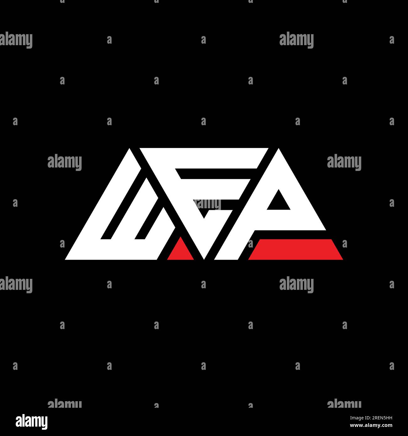 WEP triangle letter logo design with triangle shape. WEP triangle logo