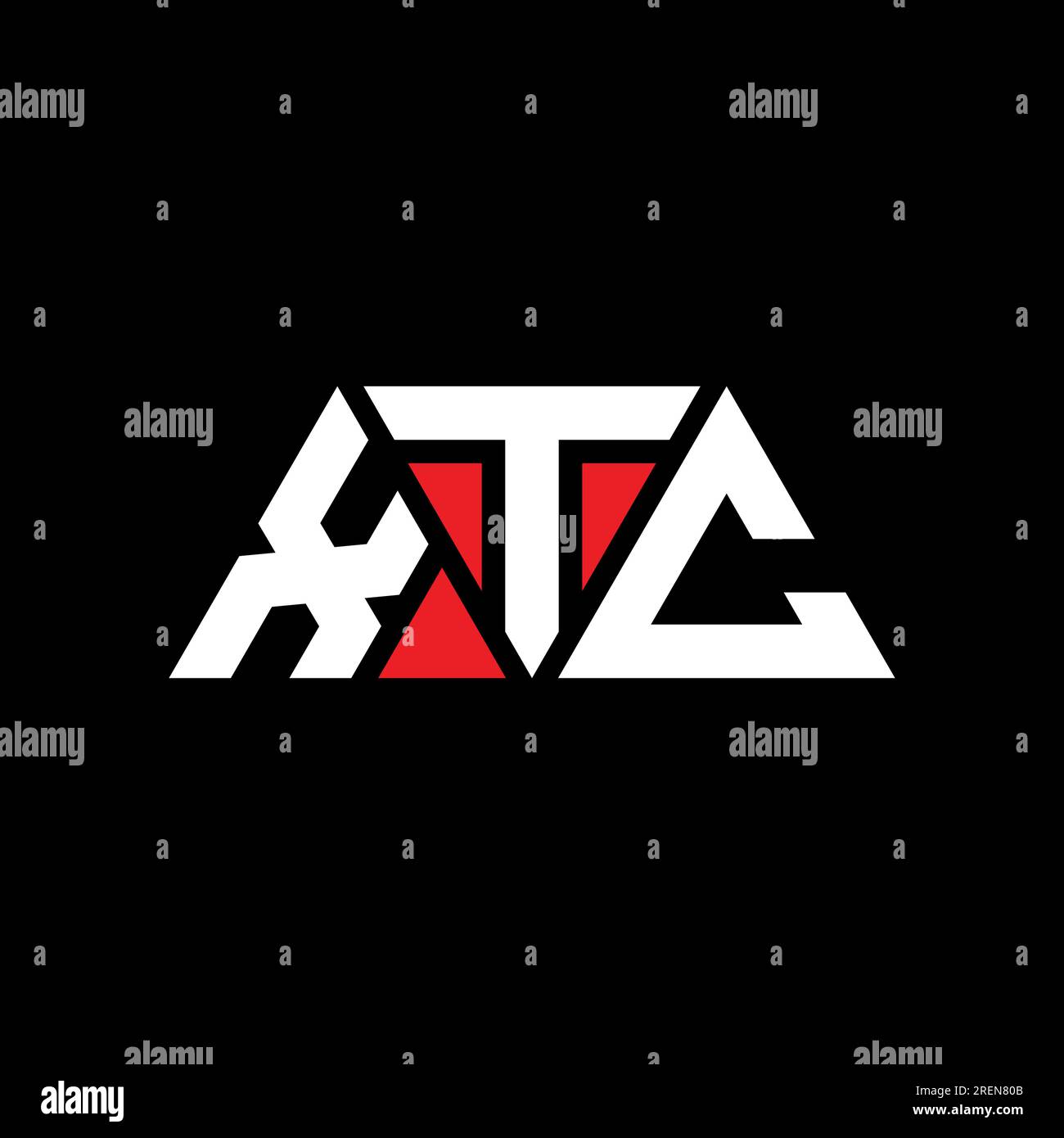 XTC triangle letter logo design with triangle shape. XTC triangle logo