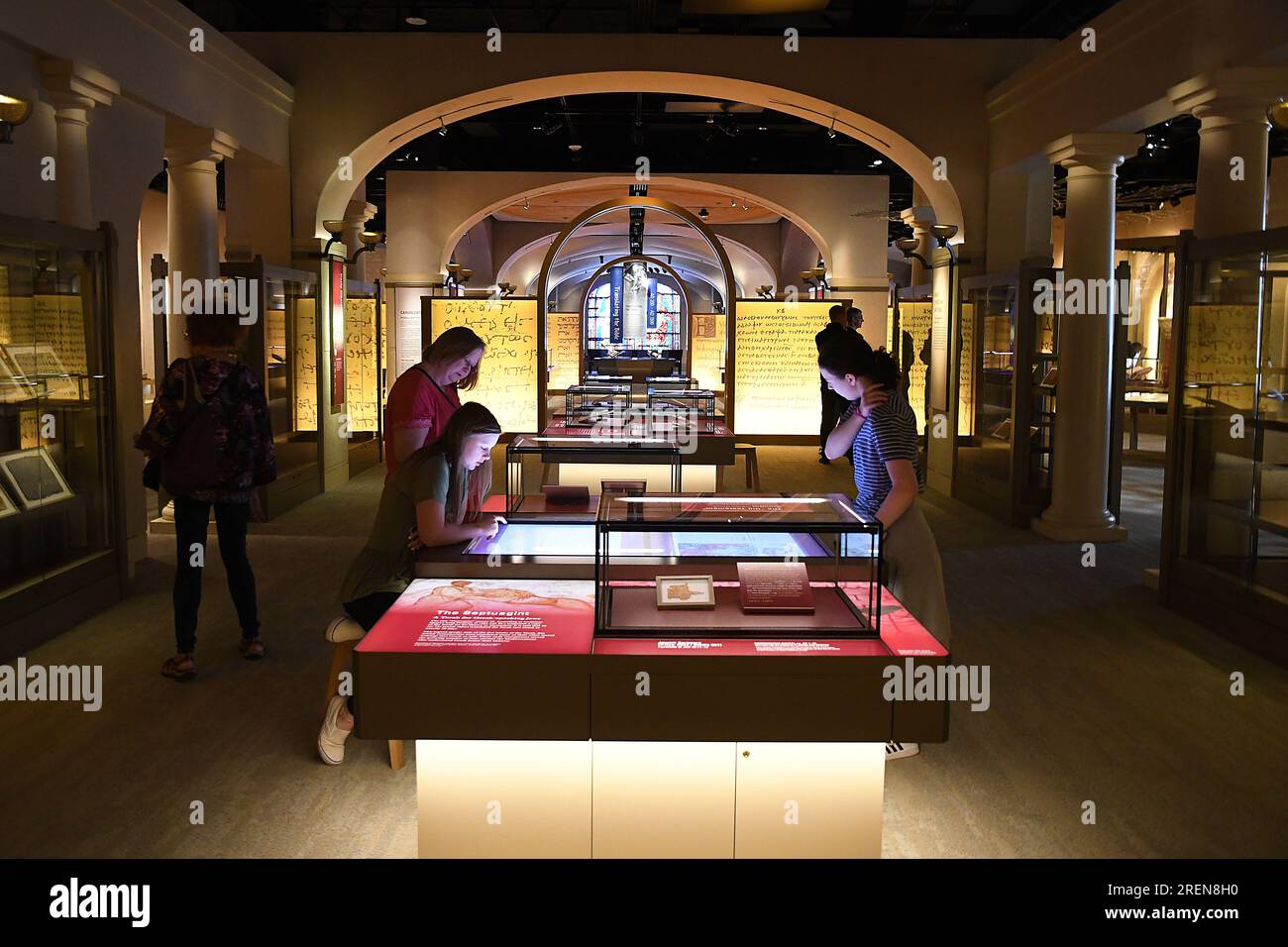 WASHINGTON D C/District of Columbia/USA./ 12..May. 2019/Vistors at Museum of bible located on 400 4th st.  sw wsington DC grand opening on 2017 history of christians  and history of Jesus of Nazarat and much more christians faith and undersanding.    (Photo..Francis  Dean / Deanpictures. Stock Photo