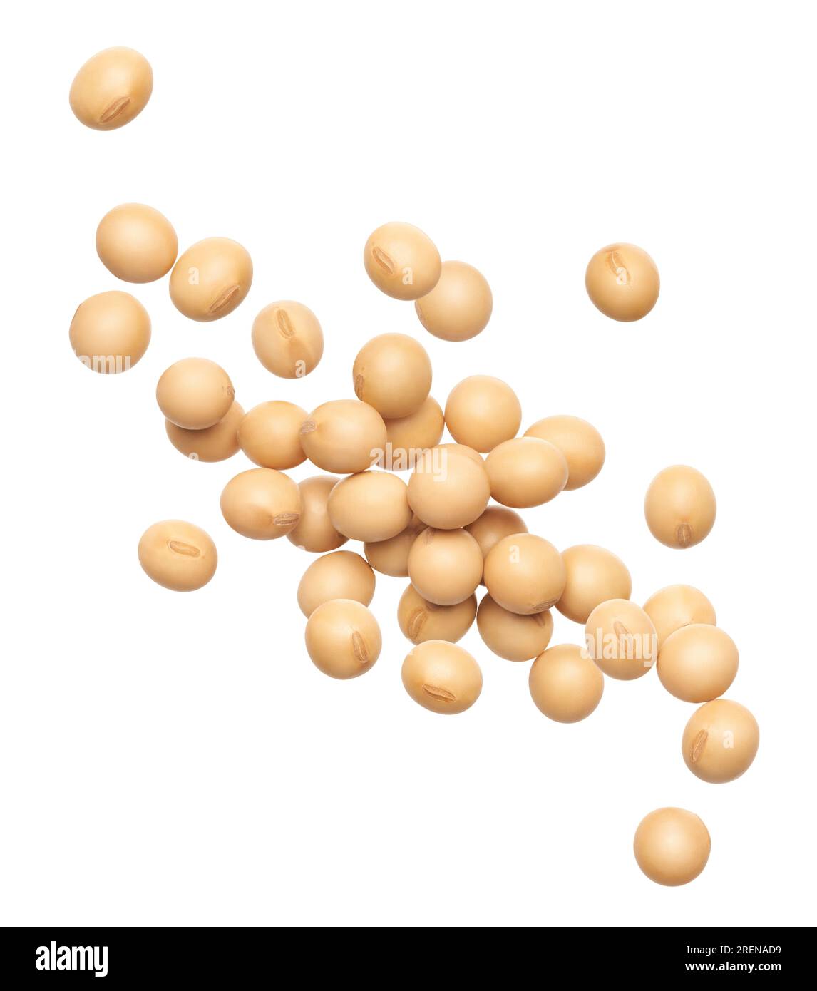 Soybeans splash isolated on white background Stock Photo